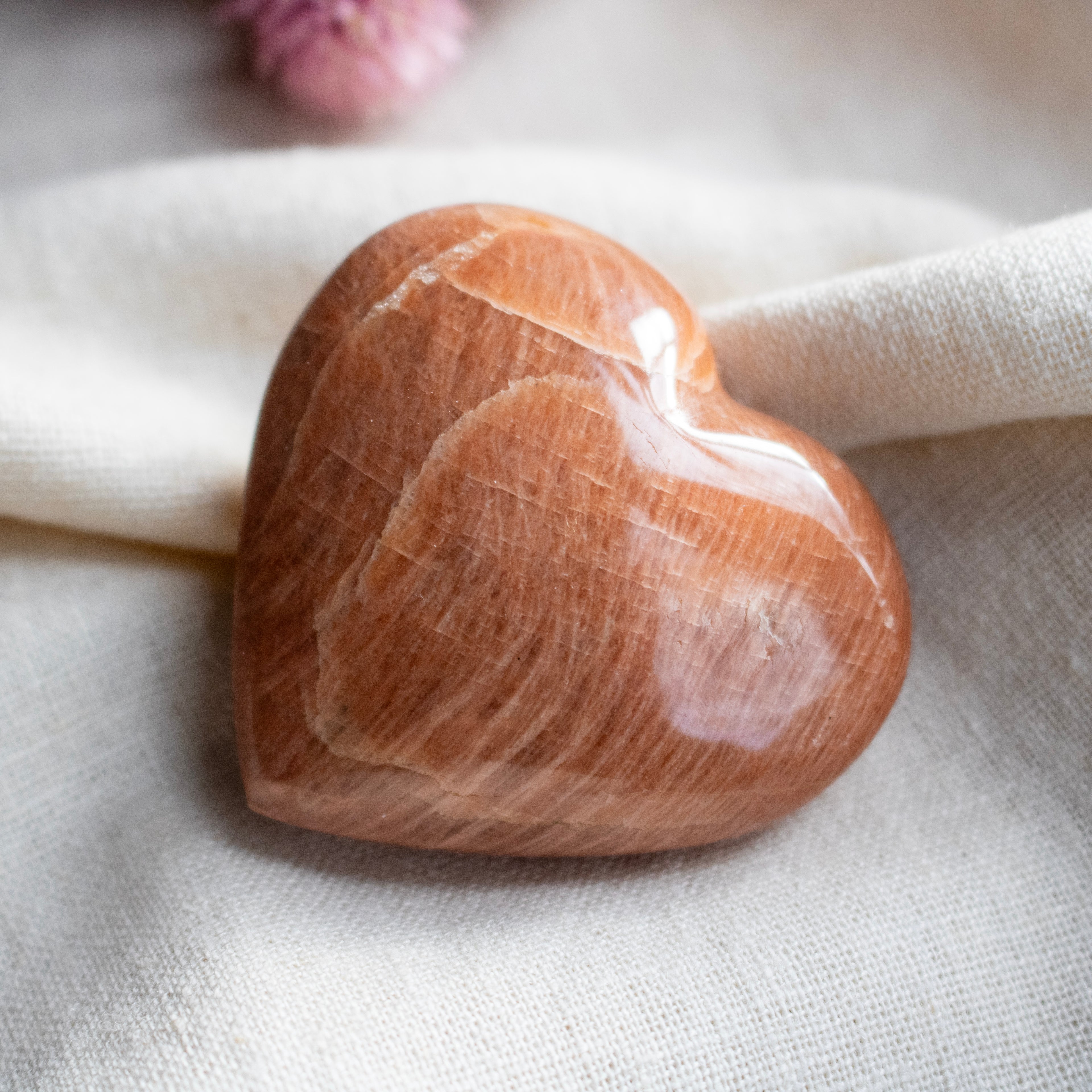 Pink Moonstone Heart