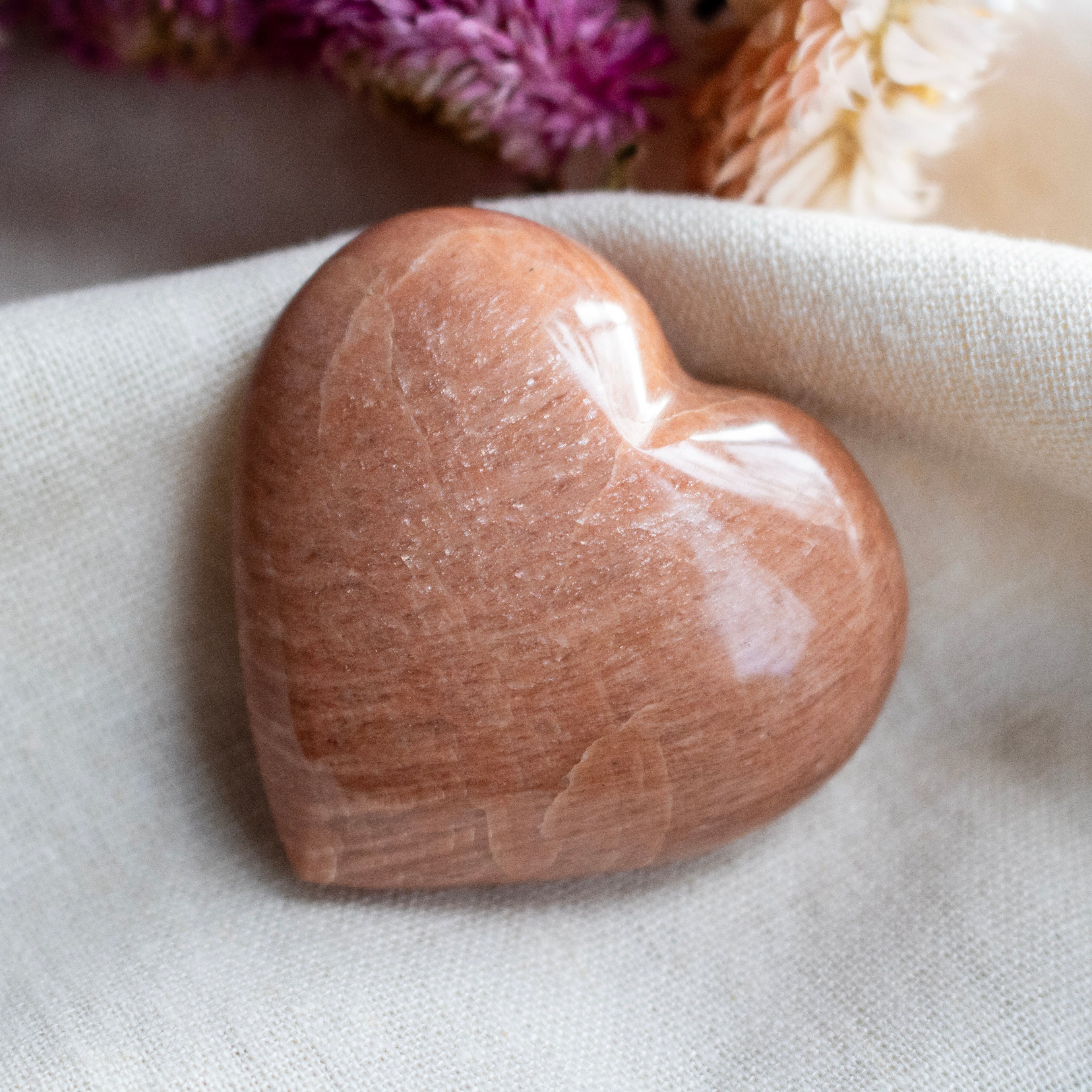 Pink Moonstone Heart