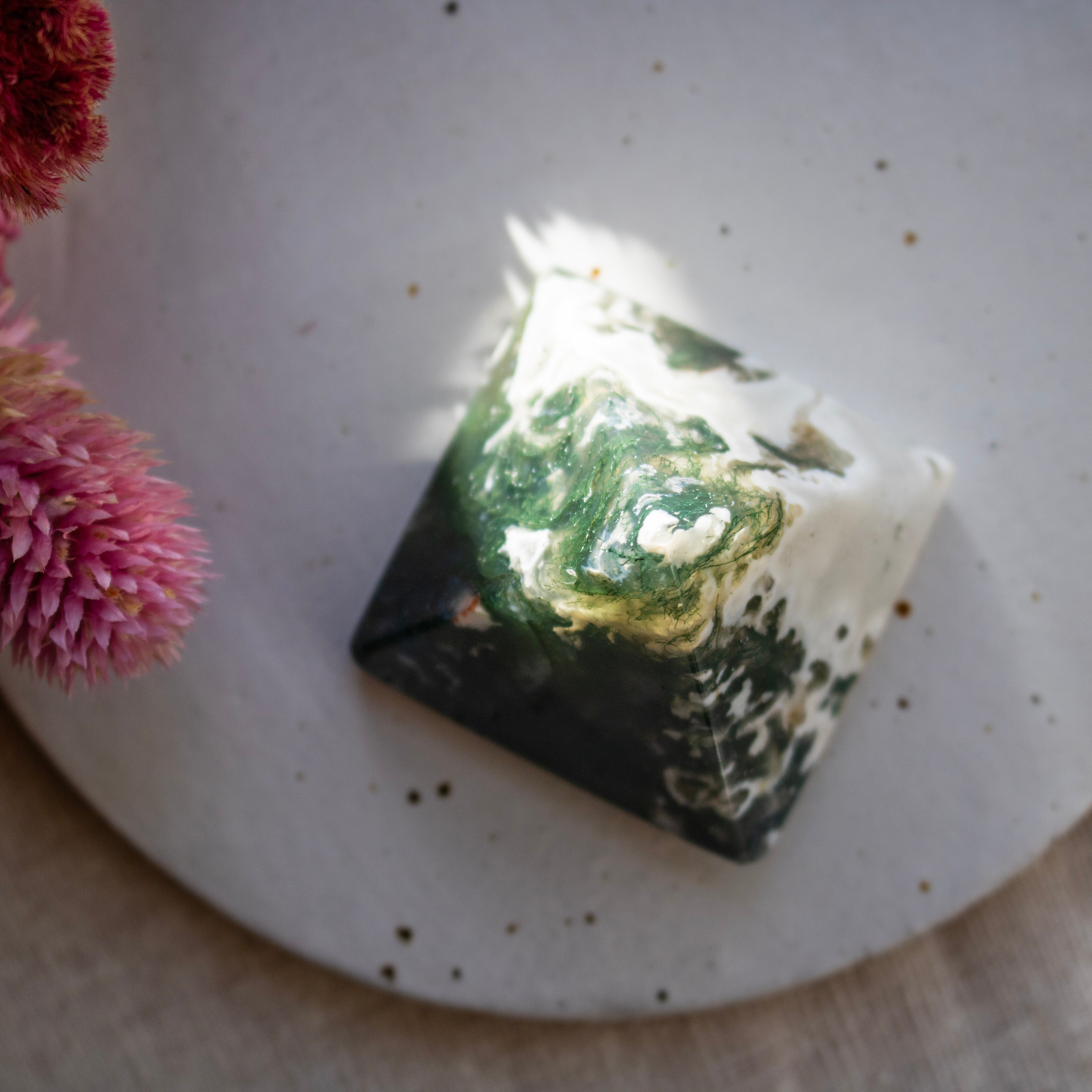 Moss Agate Pyramid