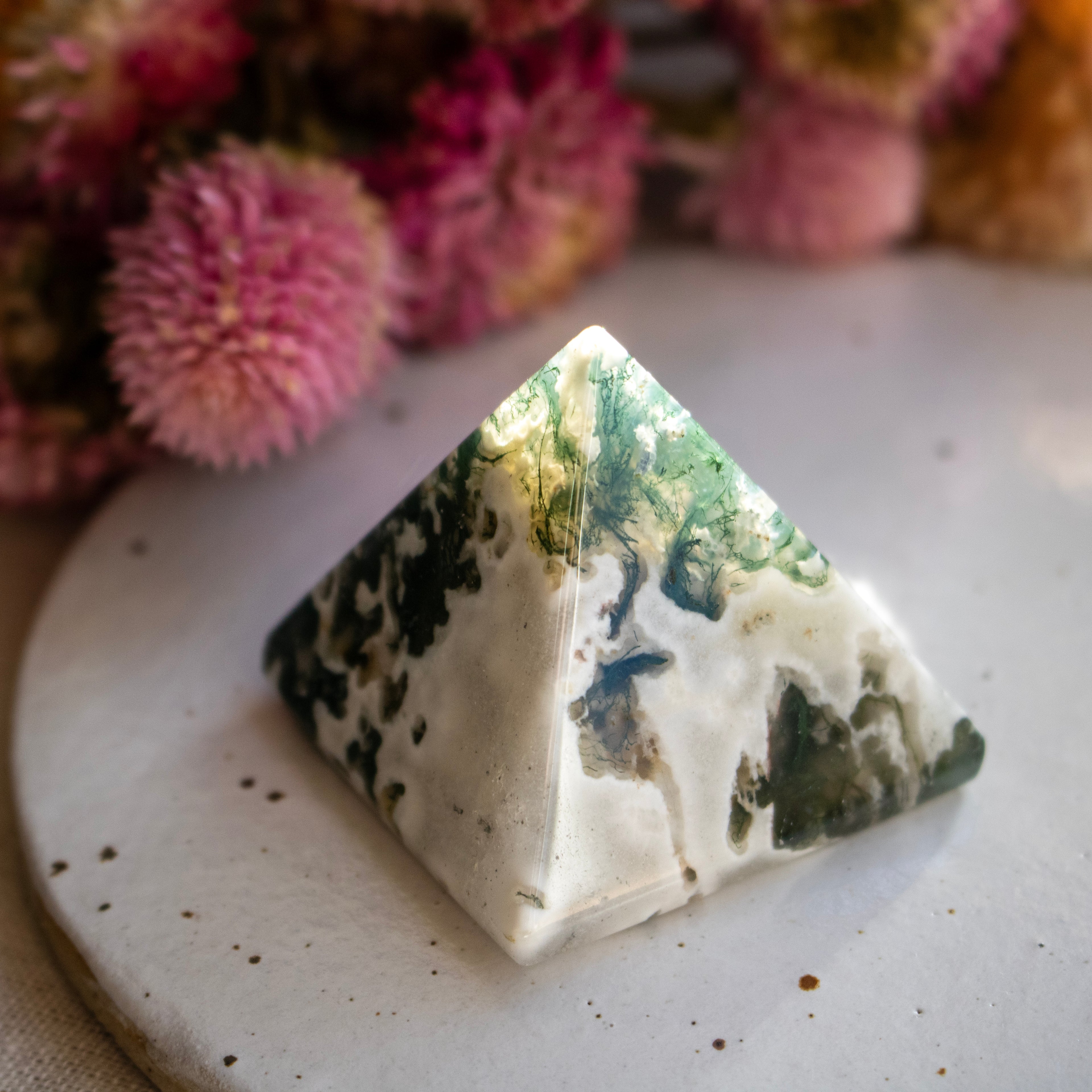 Moss Agate Pyramid