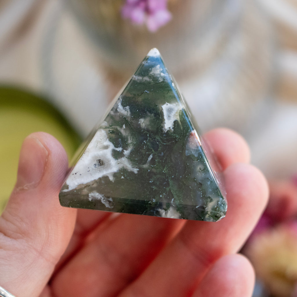 Moss Agate Pyramid