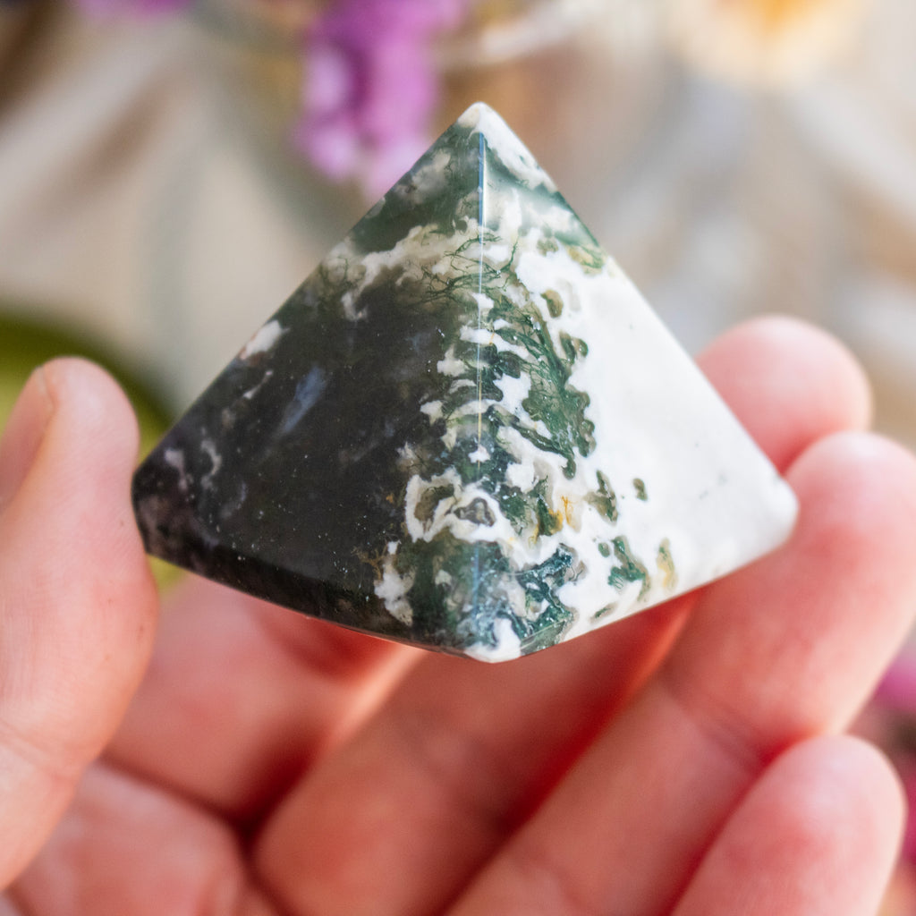 Moss Agate Pyramid