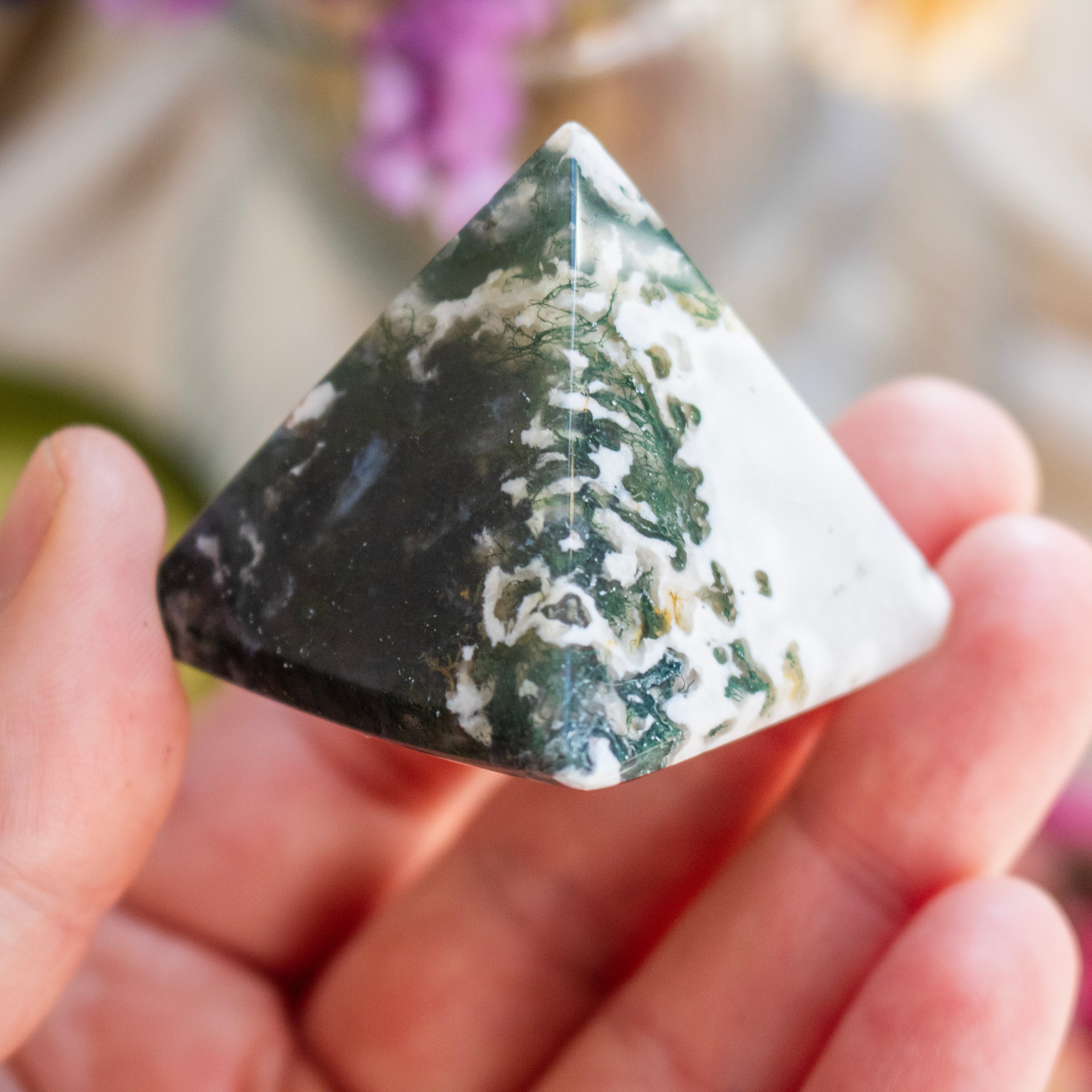 Moss Agate Pyramid