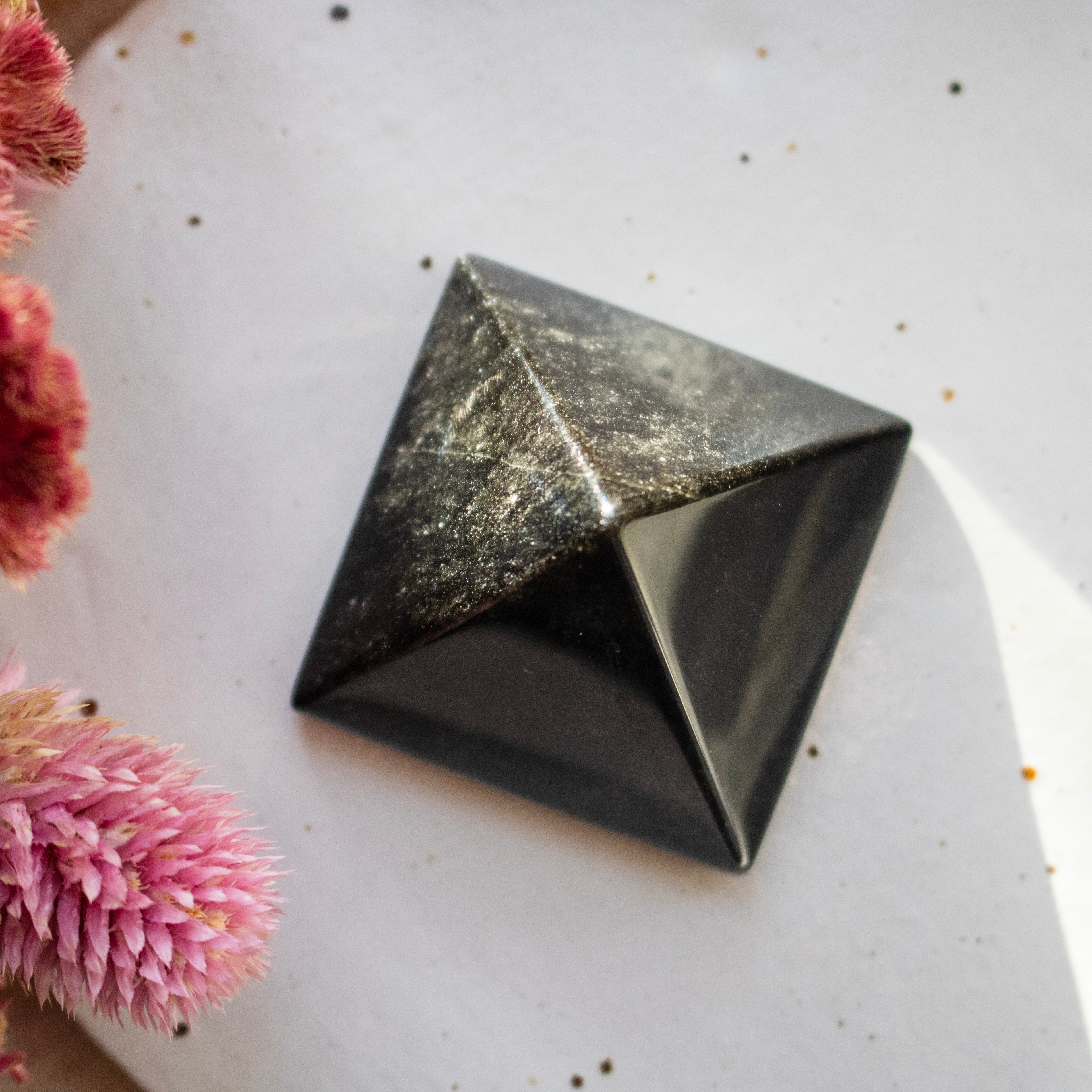 Gold Sheen Obsidian Pyramid