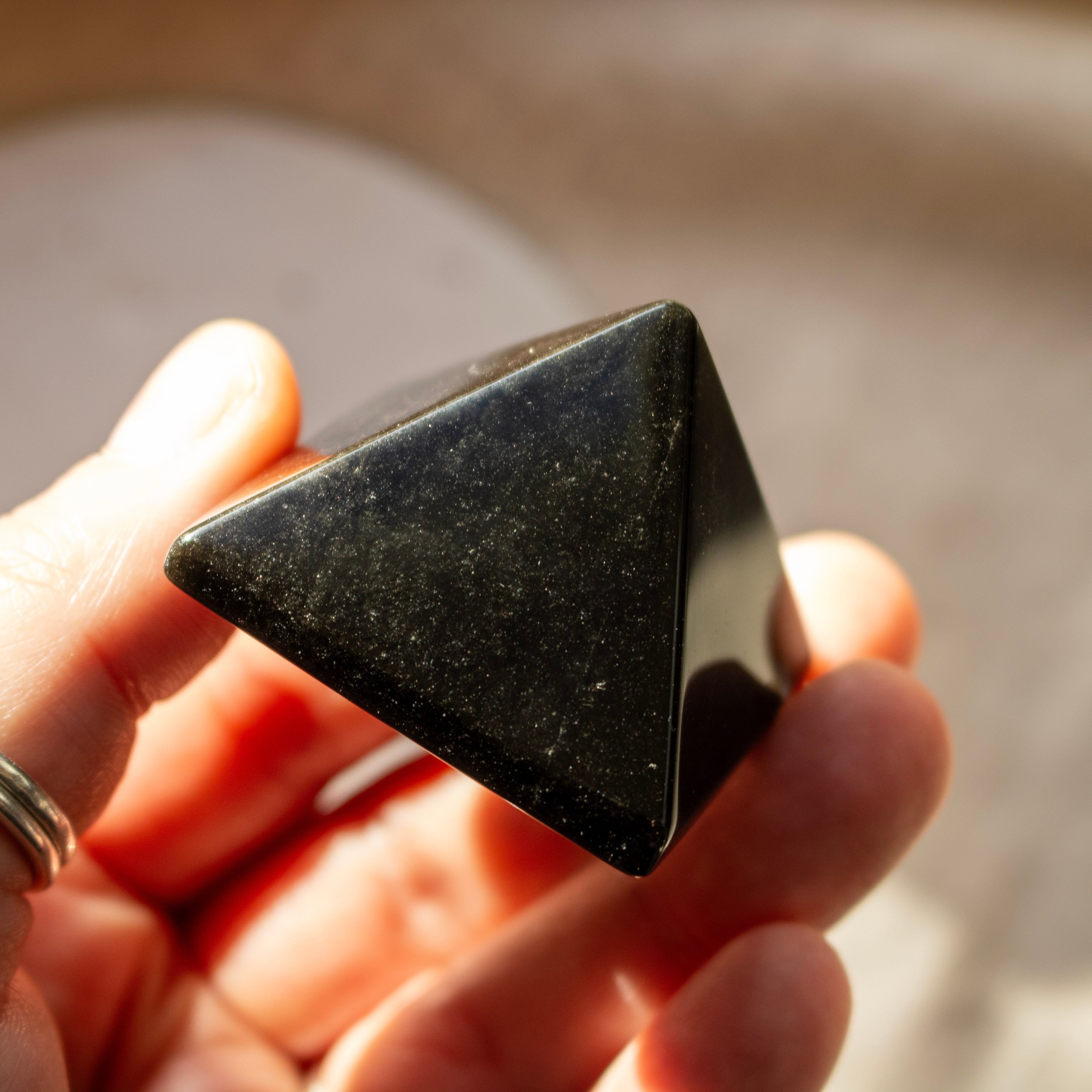 Gold Sheen Obsidian Pyramid