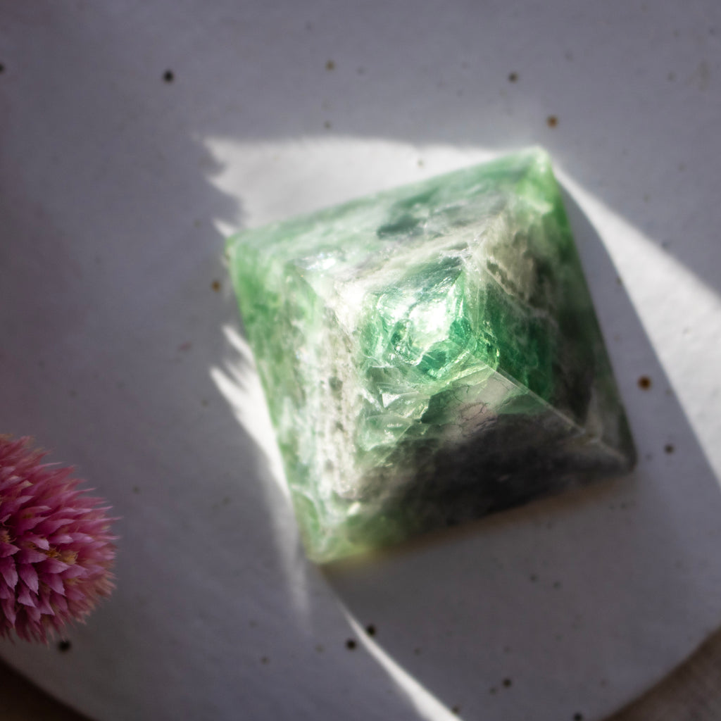 Rainbow Fluorite Pyramid