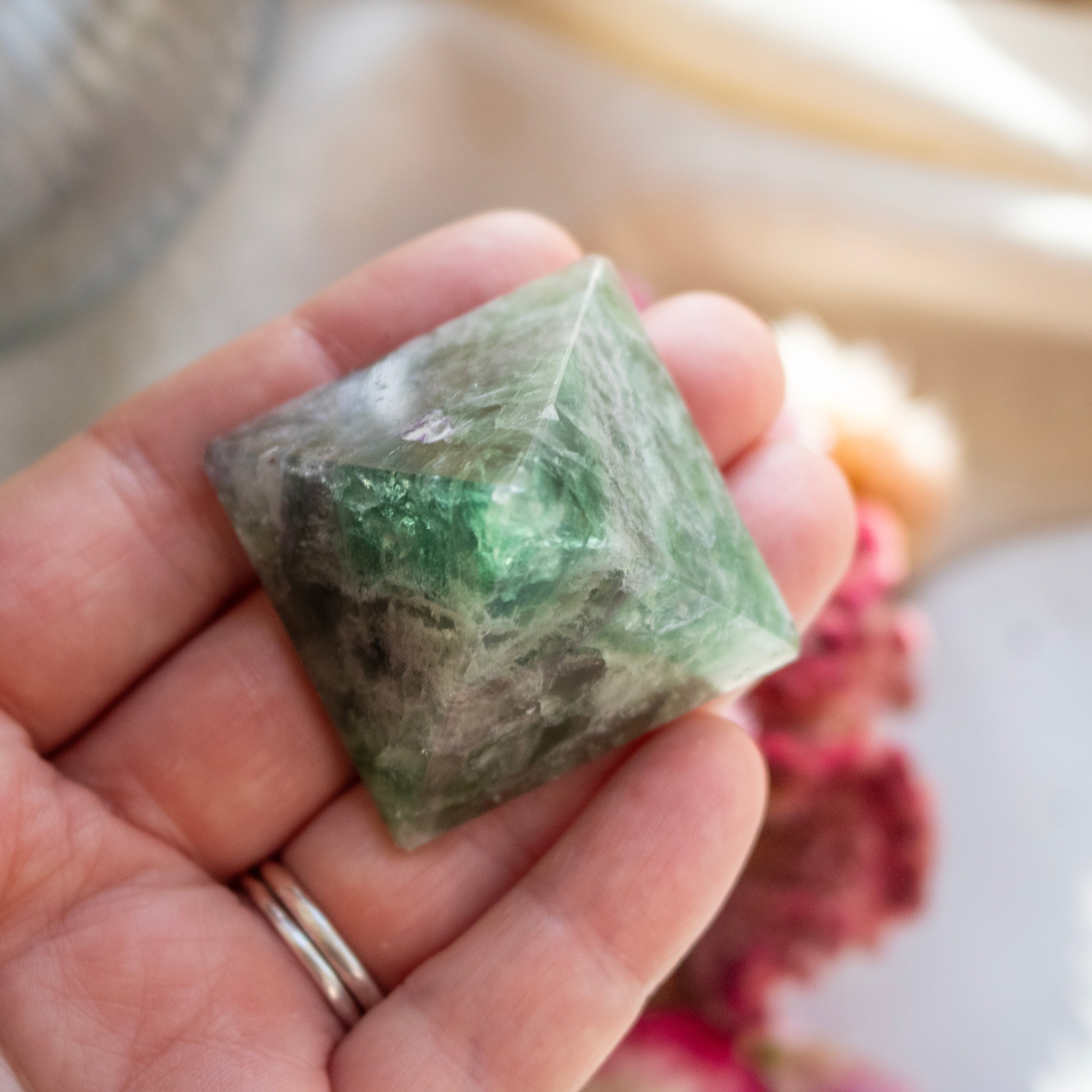 Rainbow Fluorite Pyramid