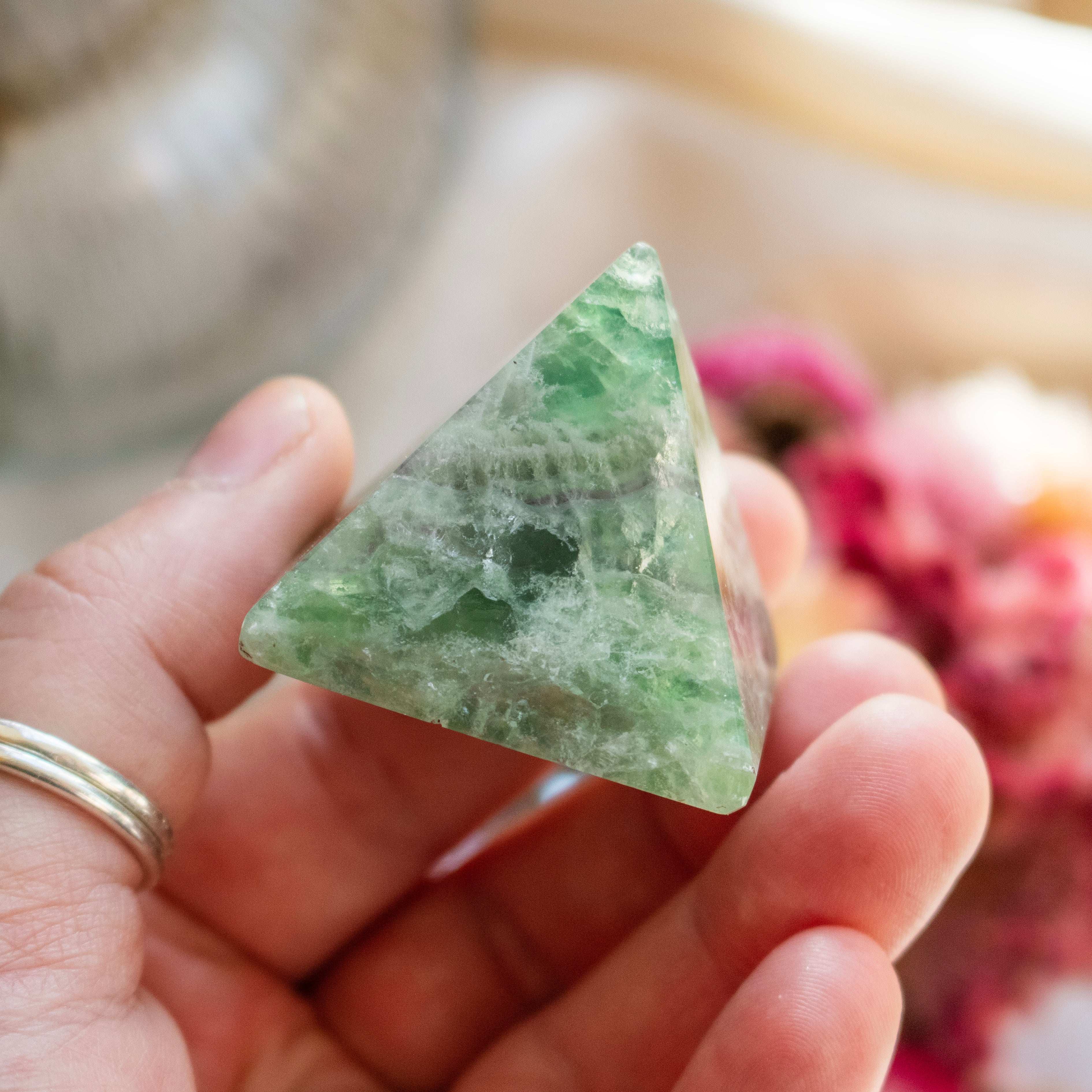 Rainbow Fluorite Pyramid