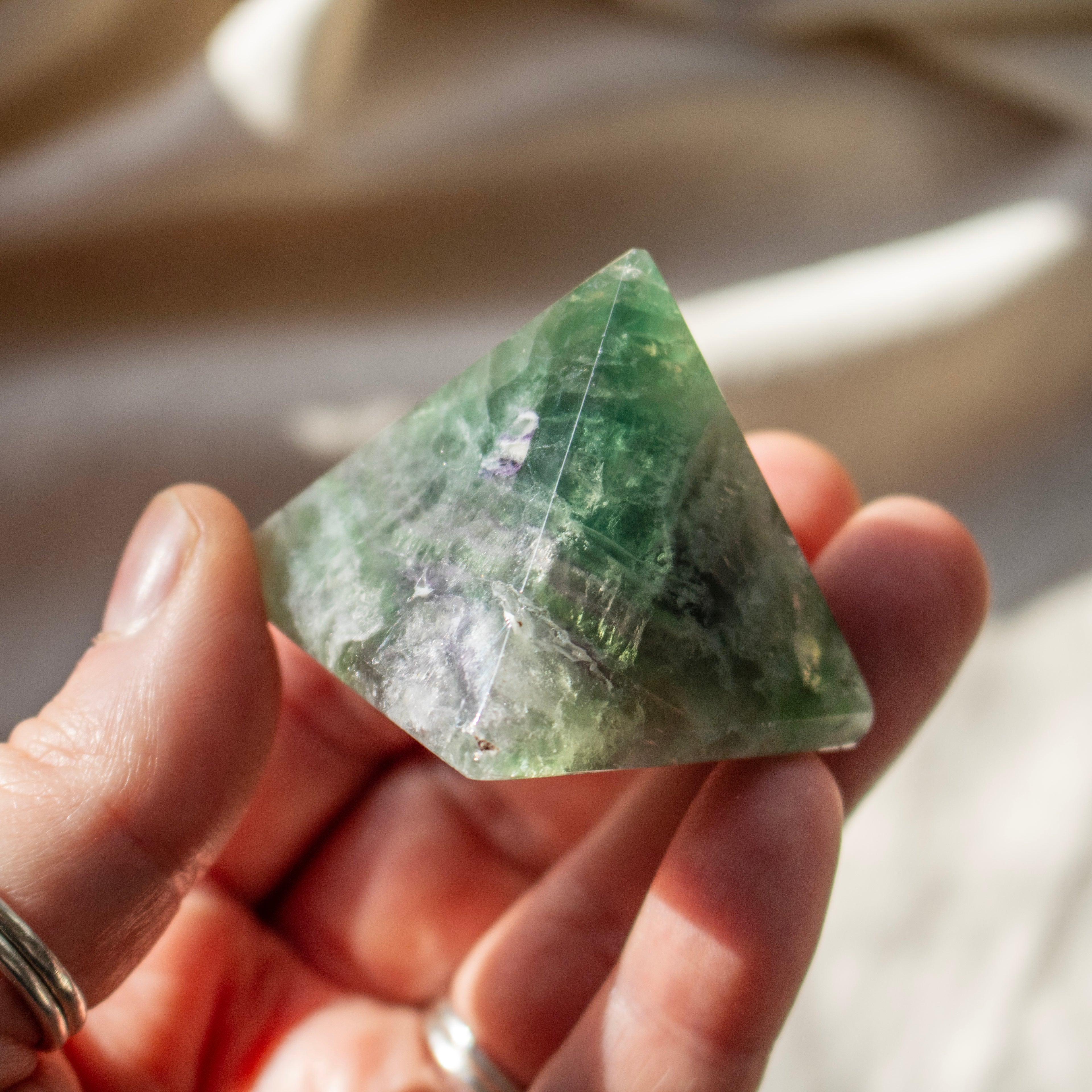 Rainbow Fluorite Pyramid