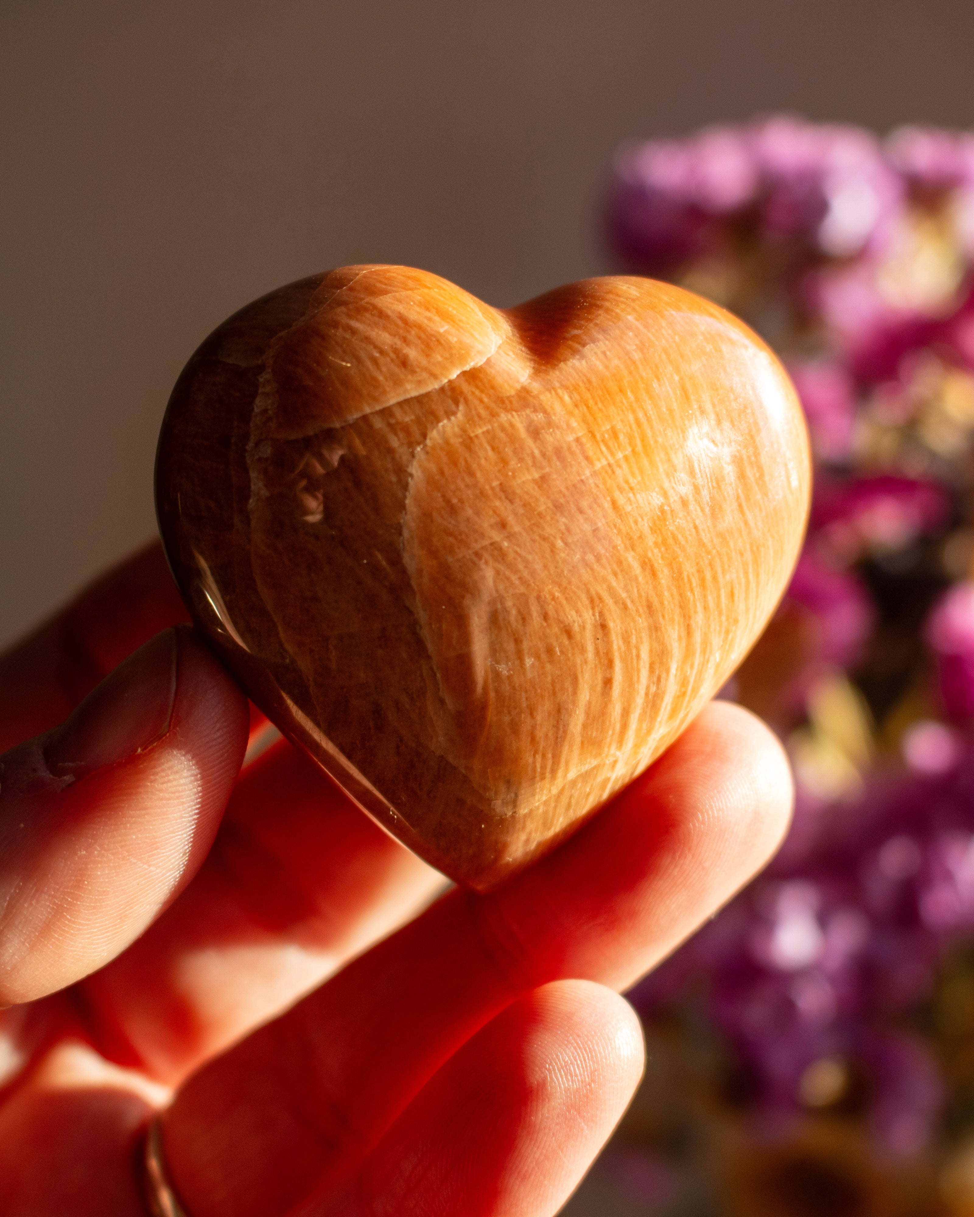 Pink Moonstone Heart