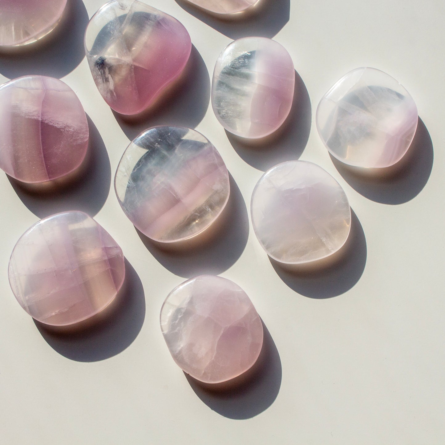 Pastel Purple Fluorite Crystal Flat Palmstone