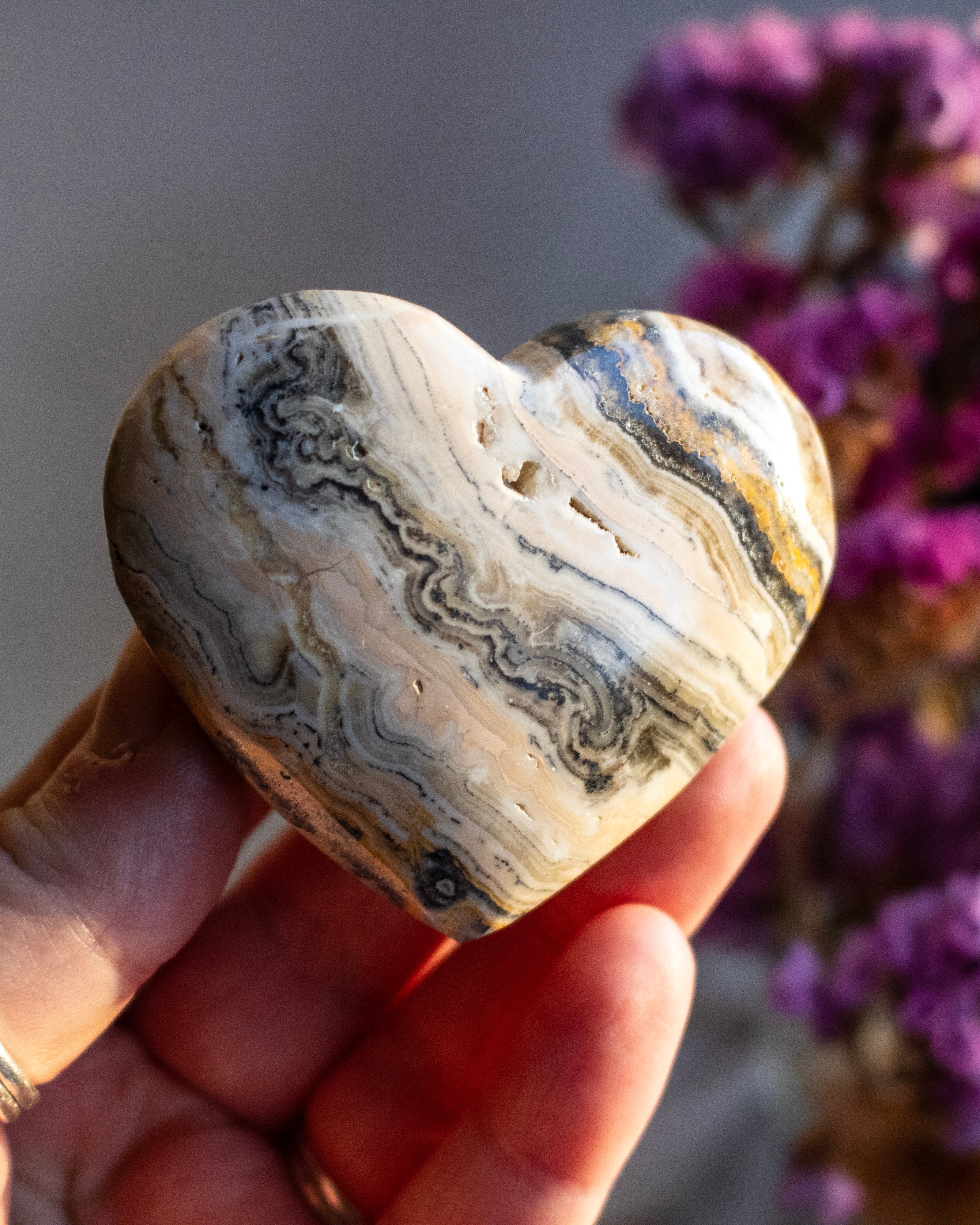 Banded Calcite Heart