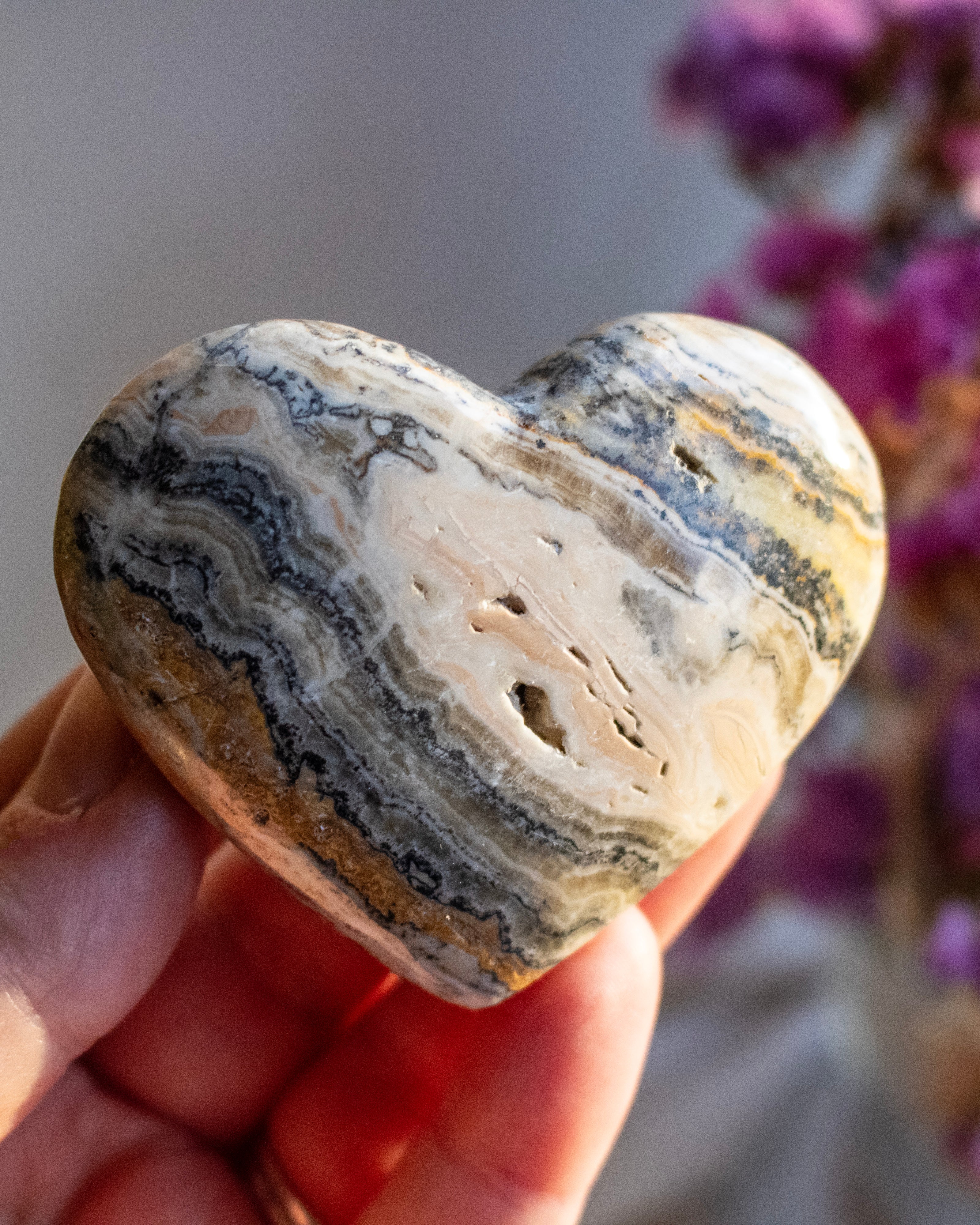 Banded Calcite Heart