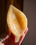 Orange Calcite Leaf Shape Bowl