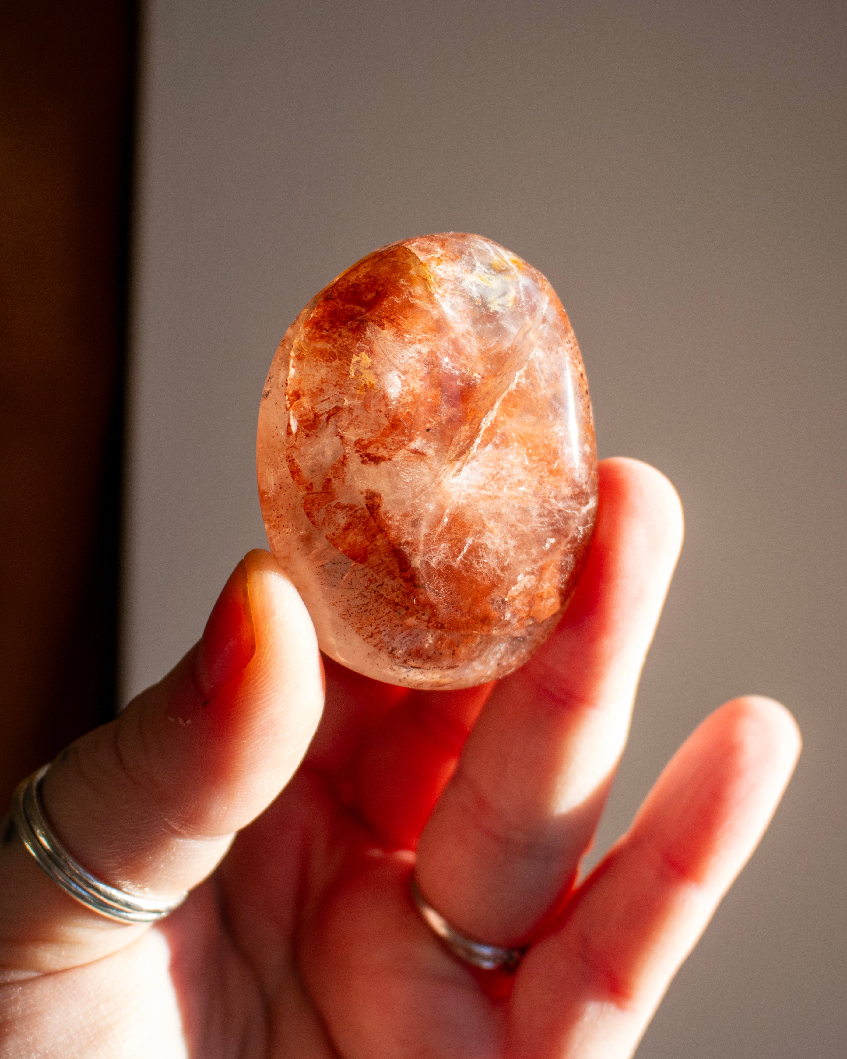 Red Hematoid Quartz Palmstone