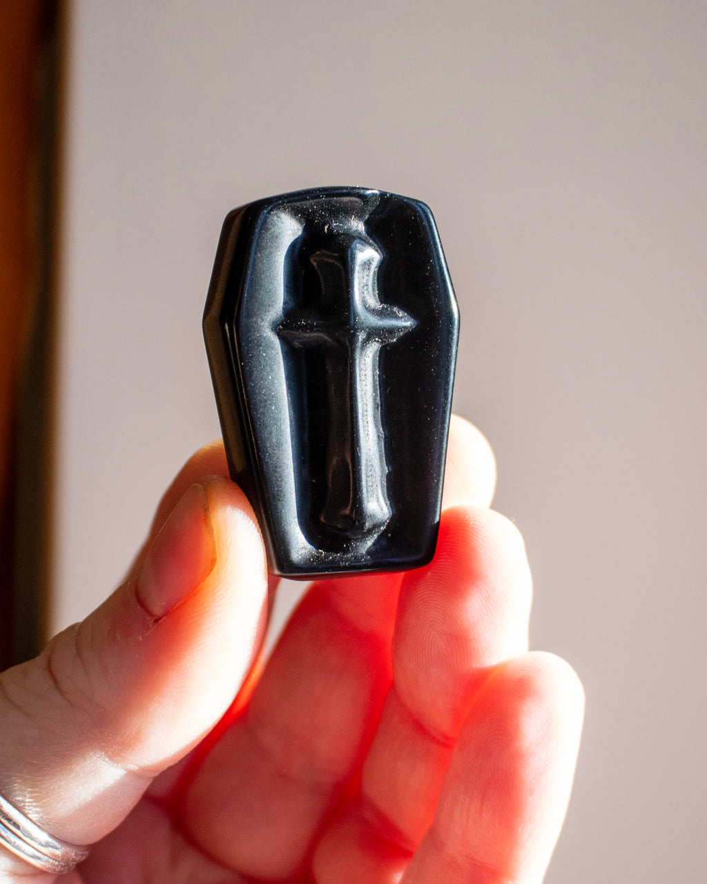 Black Obsidian Coffin Carving