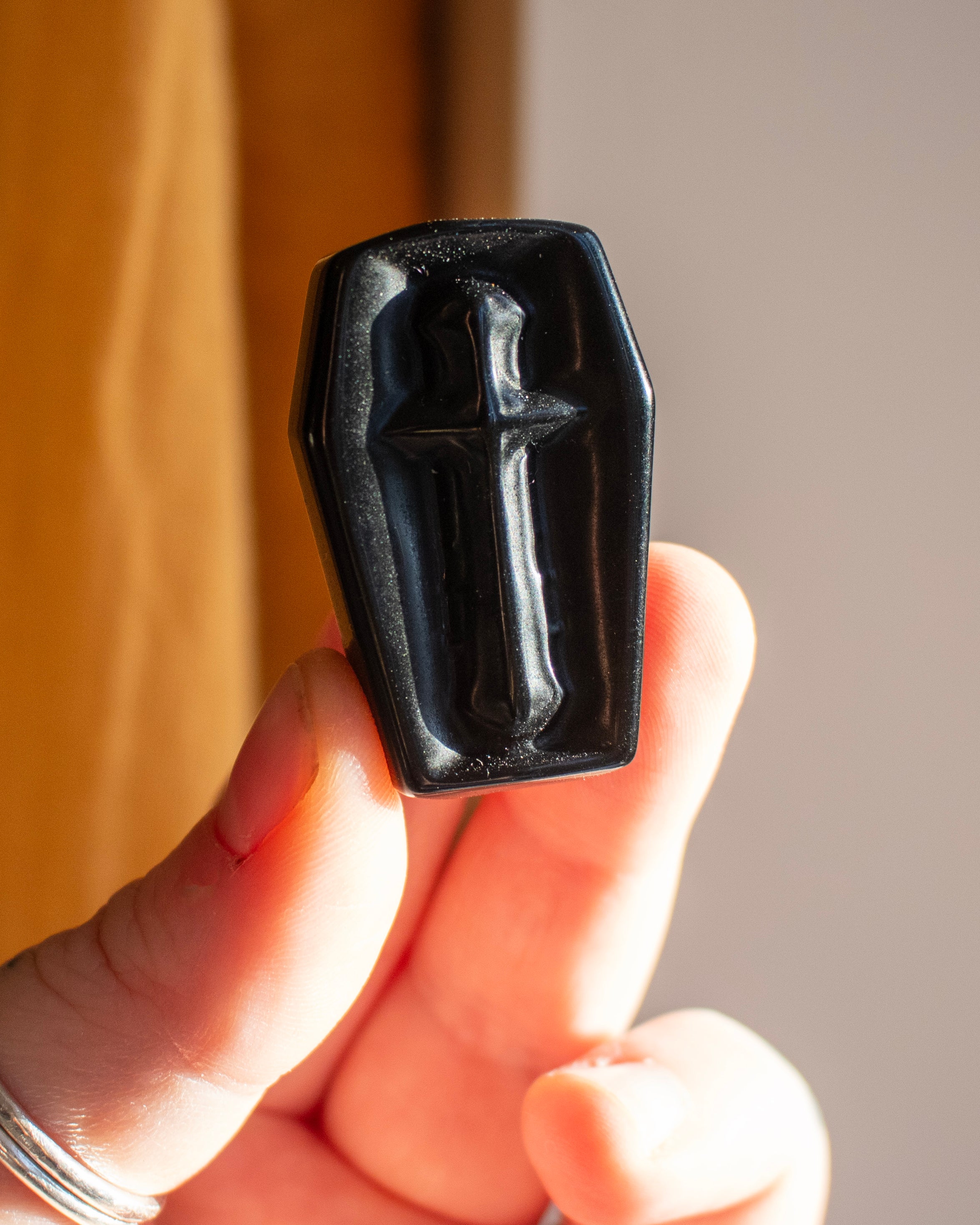 Black Obsidian Coffin Carving