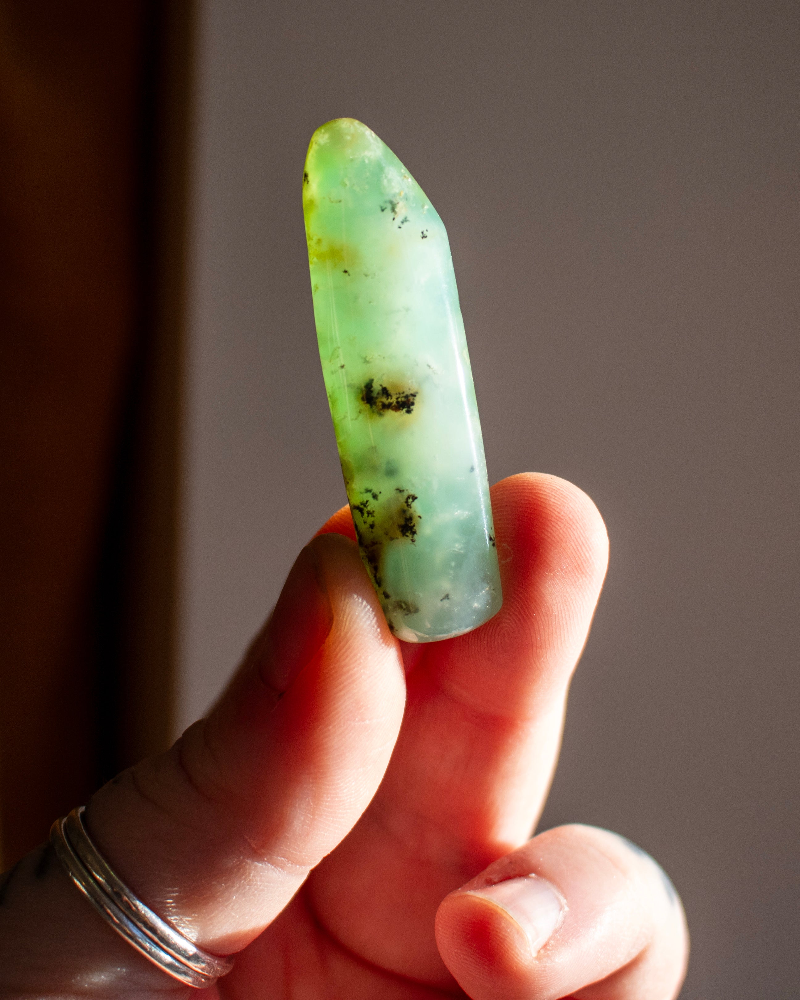 Polished Chrysoprase Crystal Wand - 'AAA' Grade
