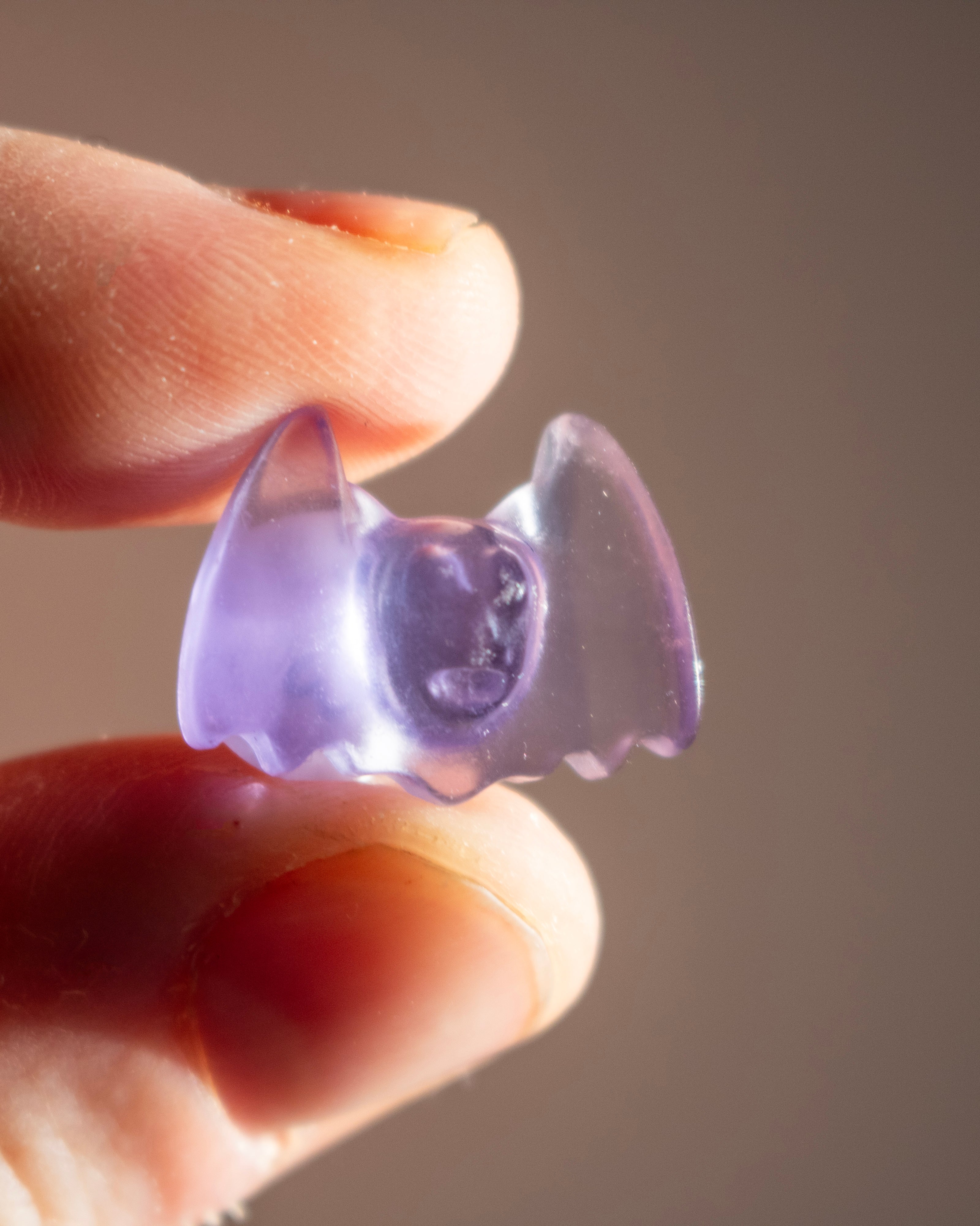 Purple Fluorite Bat Carving
