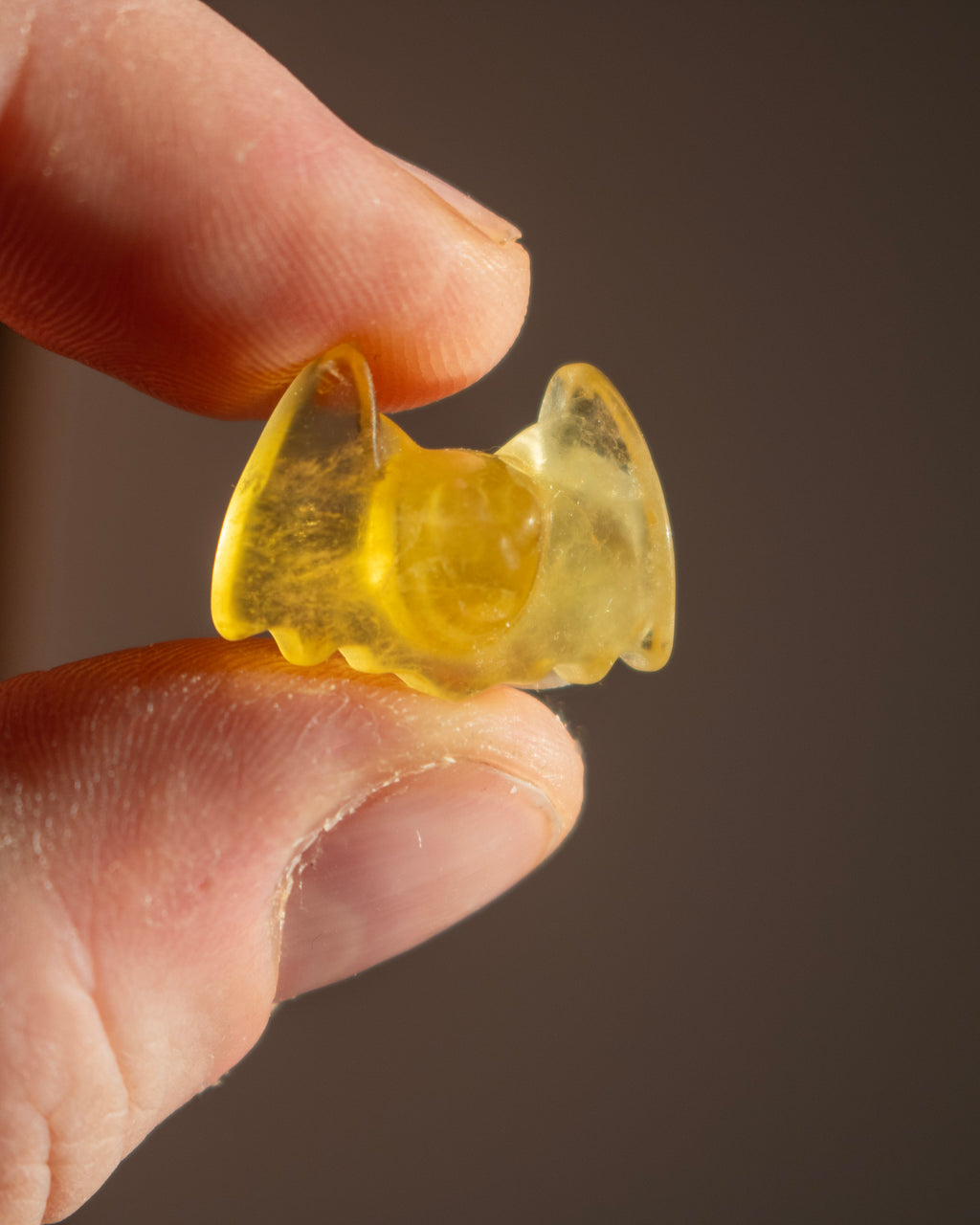 Yellow Fluorite Bat Carving