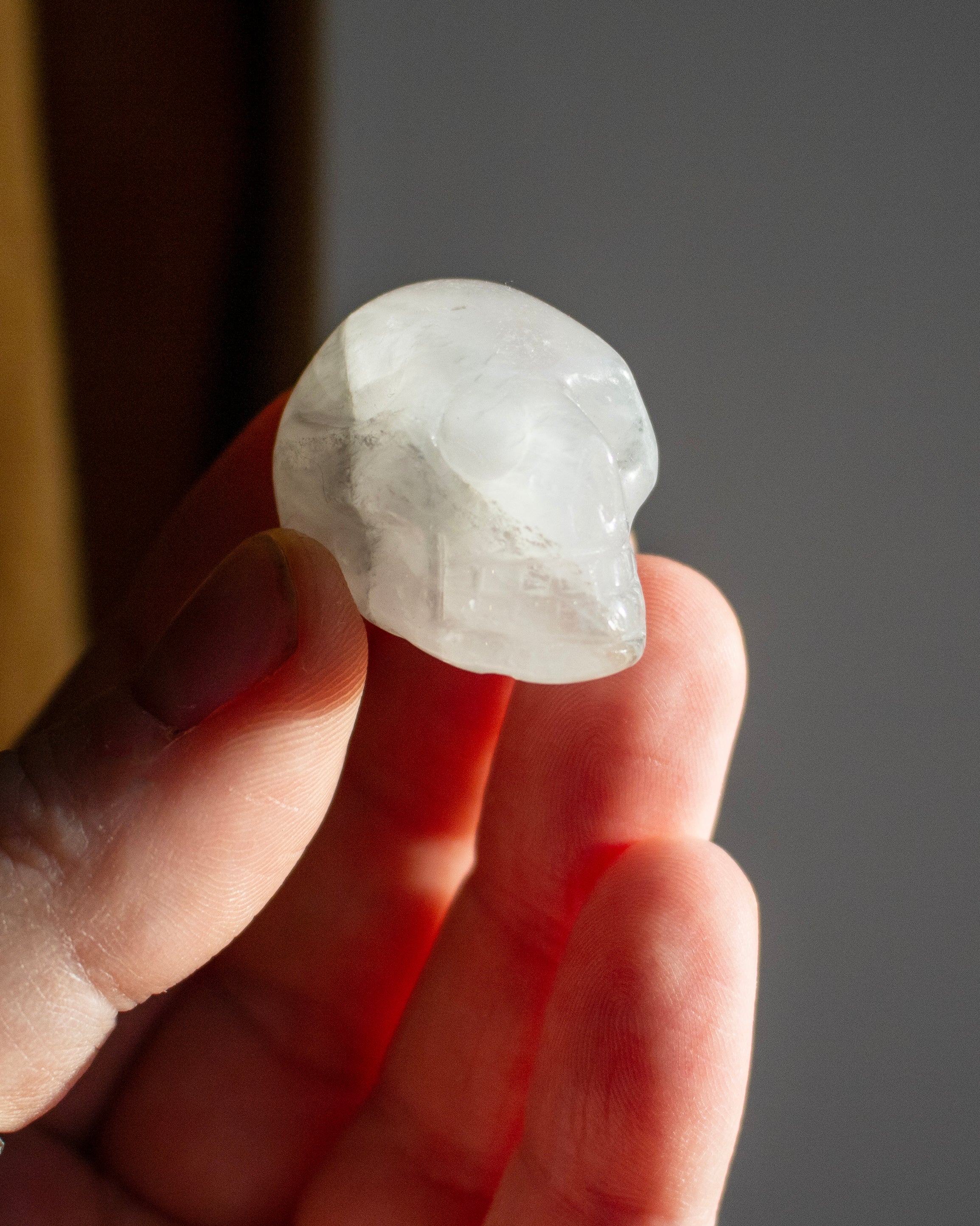 Lunar Rose Quartz Skull