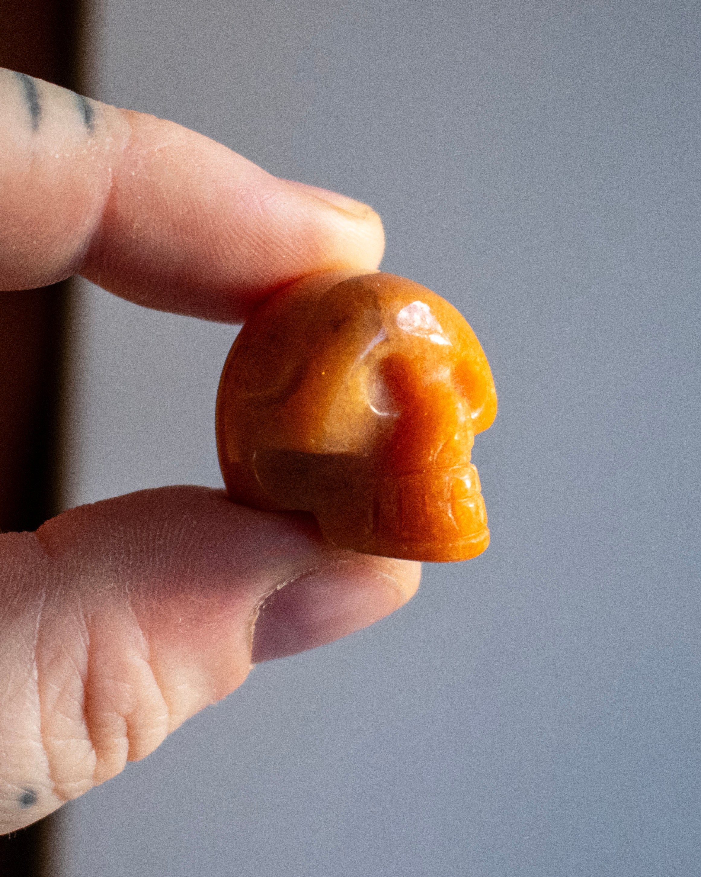 Peach Aventurine Crystal Mini Skull