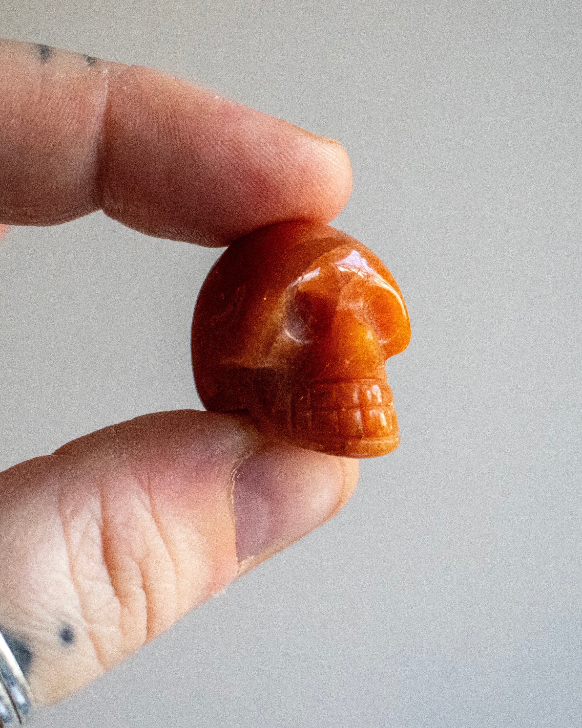 Peach Aventurine Crystal Mini Skull