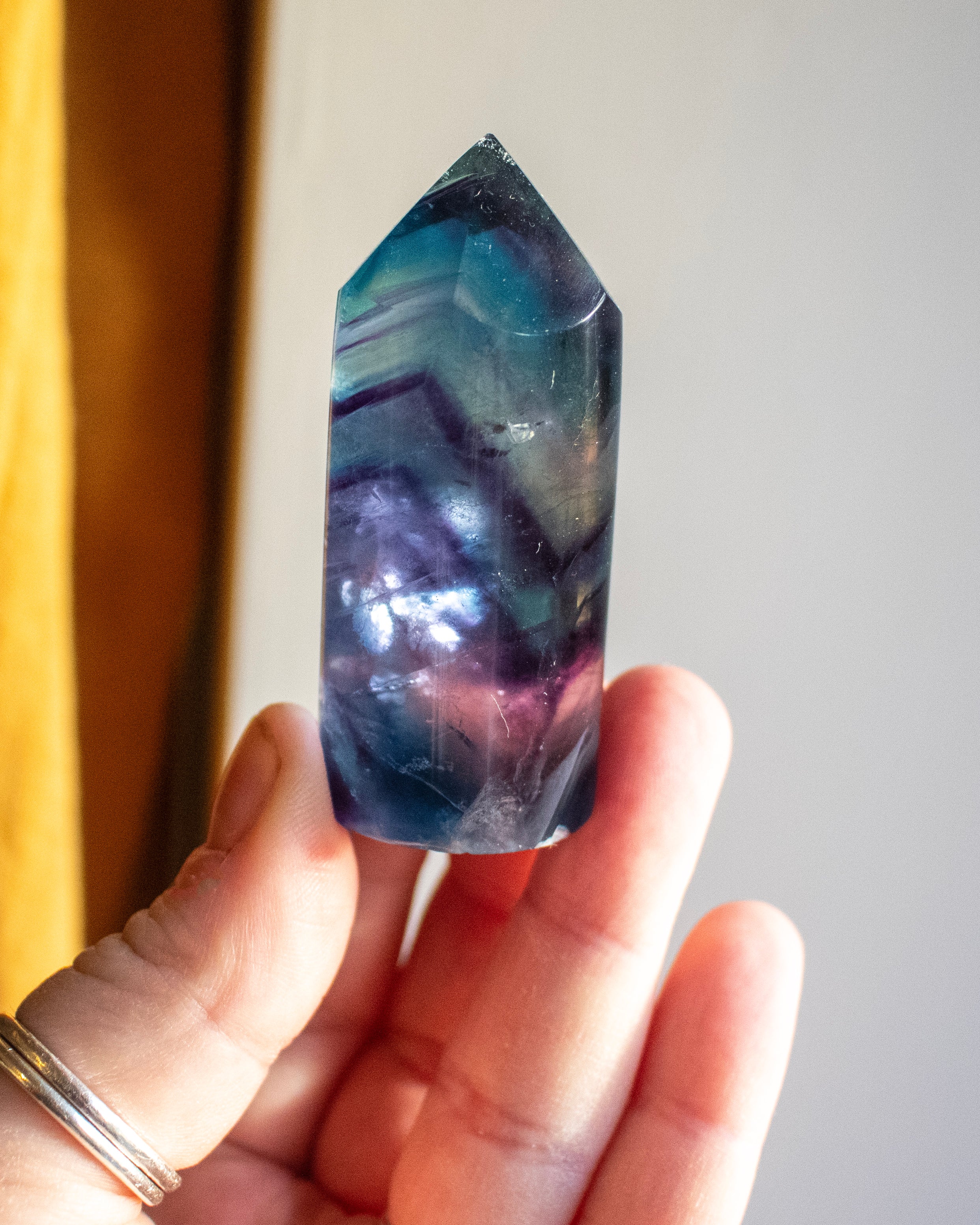 Rainbow Fluorite Cylinder Tower