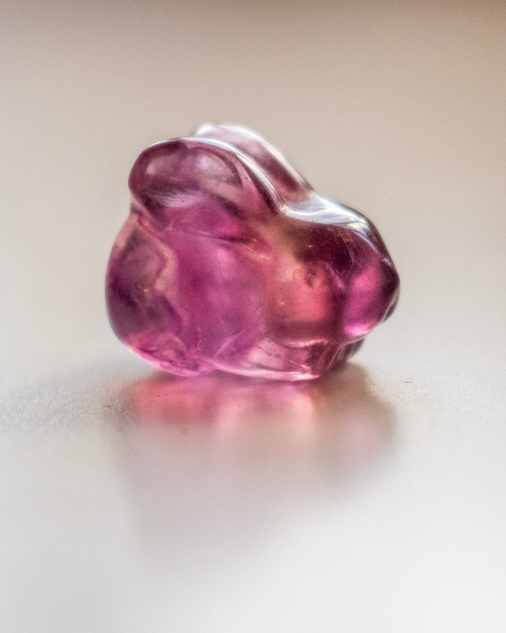 Mini Purple Fluorite Bunny Carving