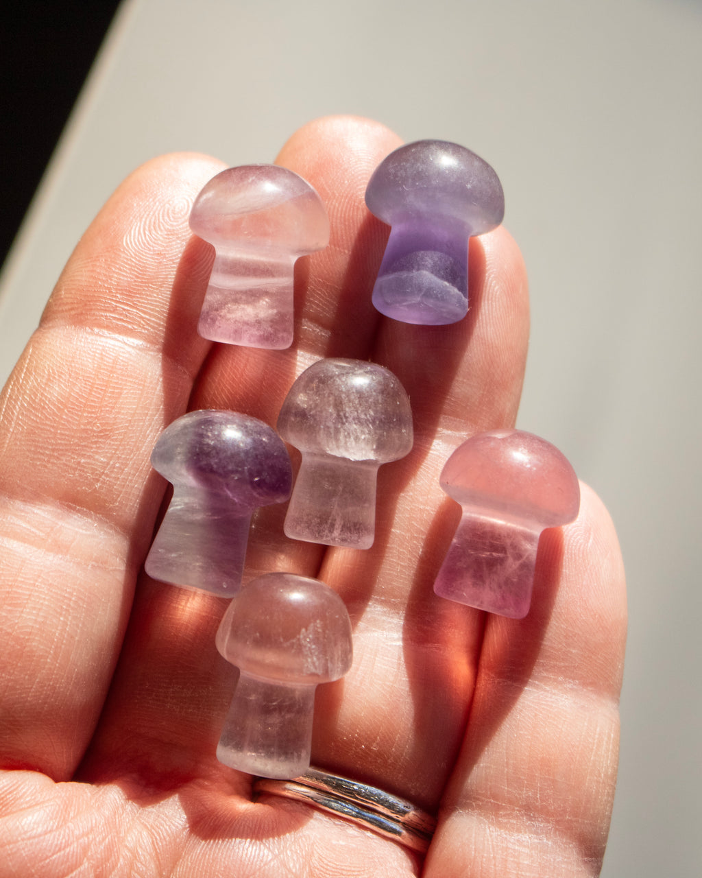 Mini Purple Fluorite Mushroom Carving