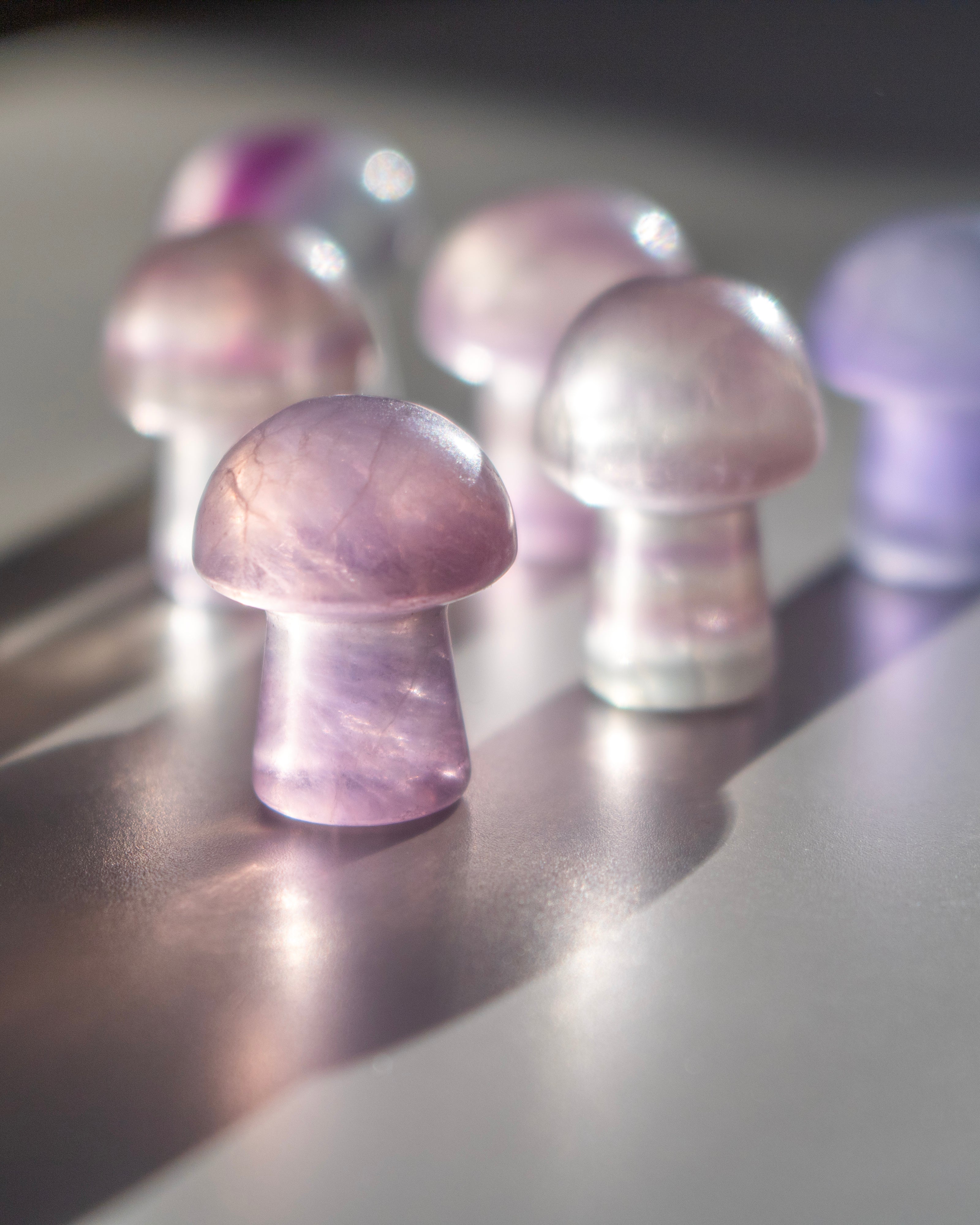 Mini Purple Fluorite Mushroom Carving