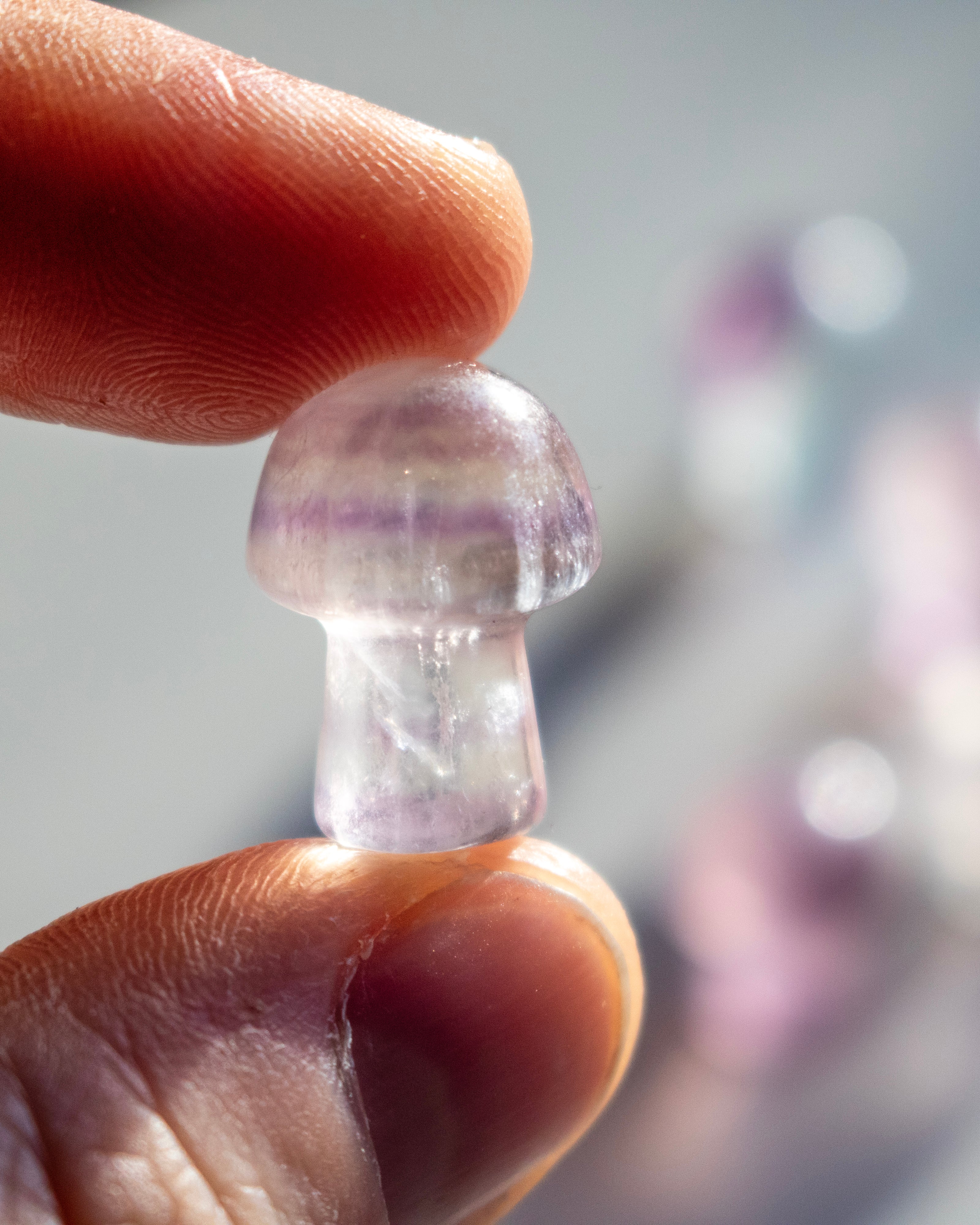 Mini Purple Fluorite Mushroom Carving
