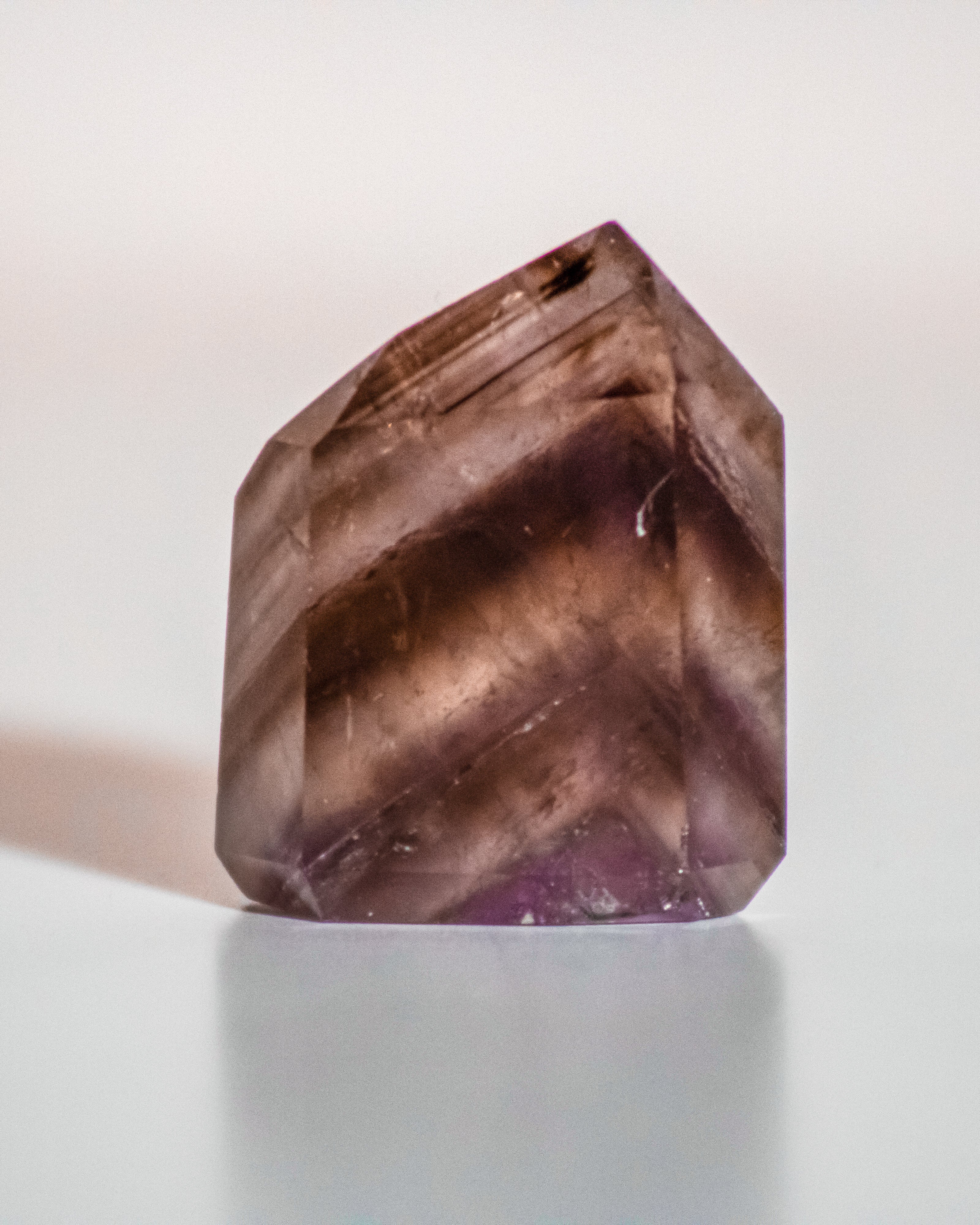 dark translucent black and purple crystal tower point