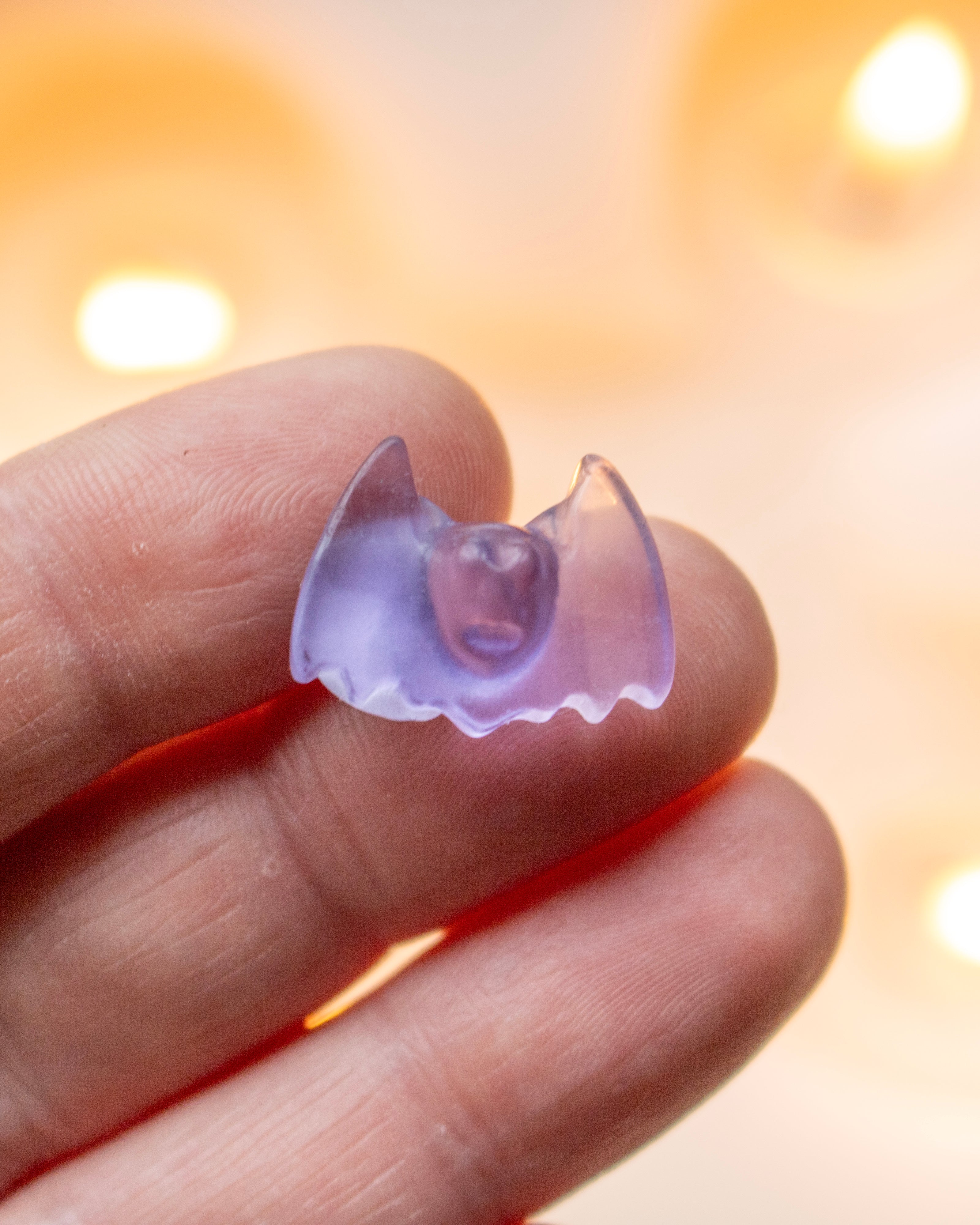 Purple Fluorite Bat Carving