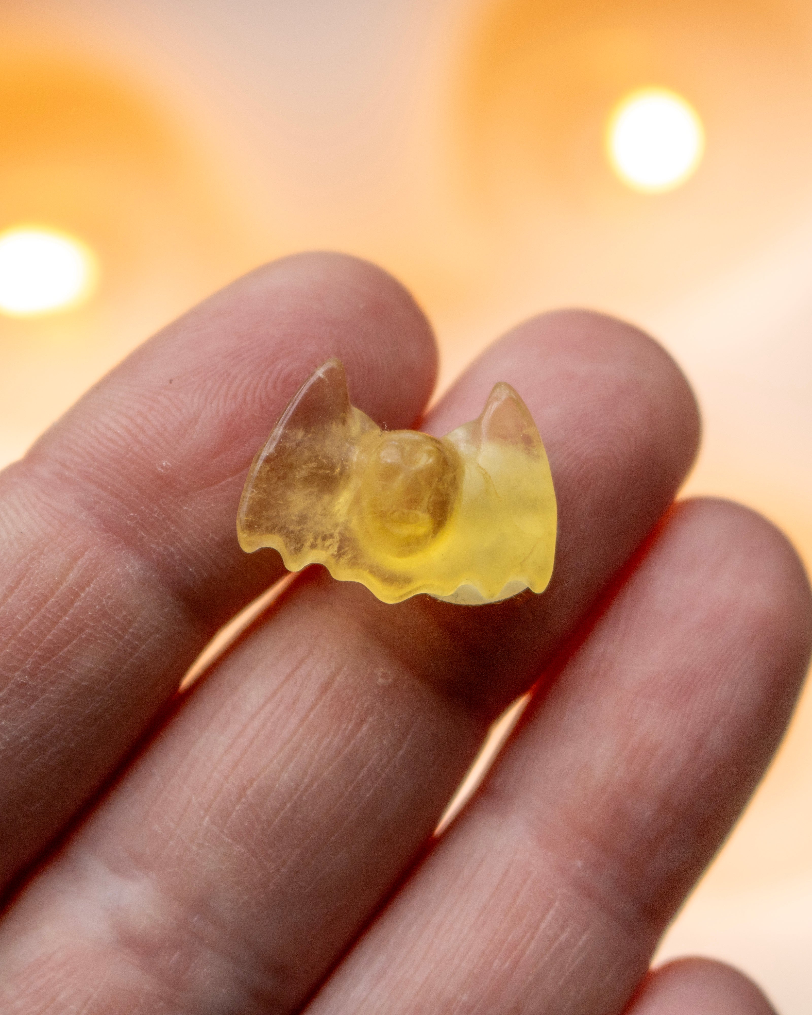 Yellow Fluorite Bat Carving