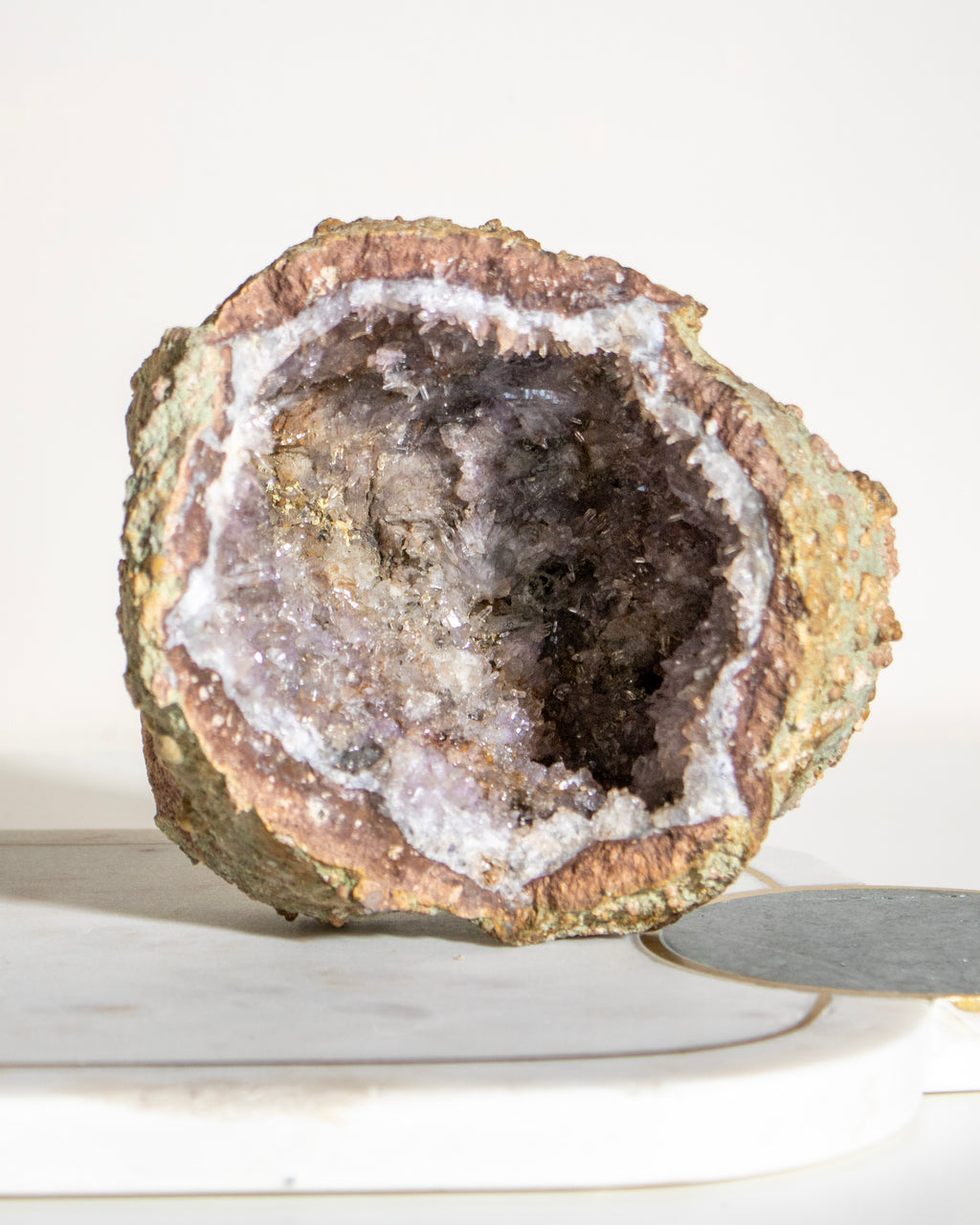 a large open geode crystal