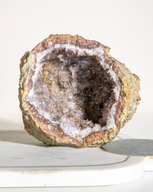 a large open geode crystal