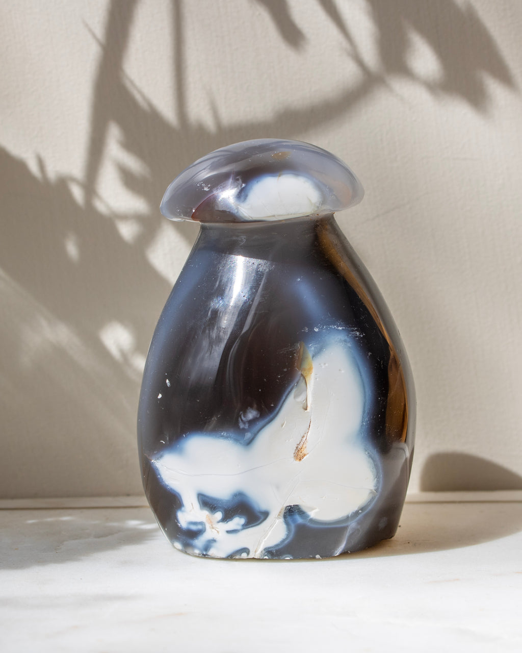 Marbled agate on a neutral background