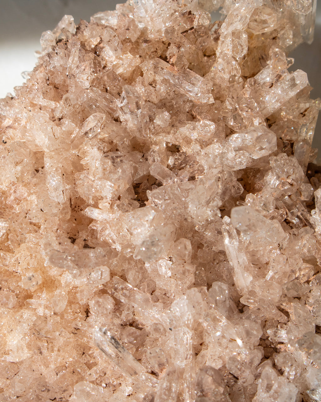 Close-up of a crystal cluster with small crystal points