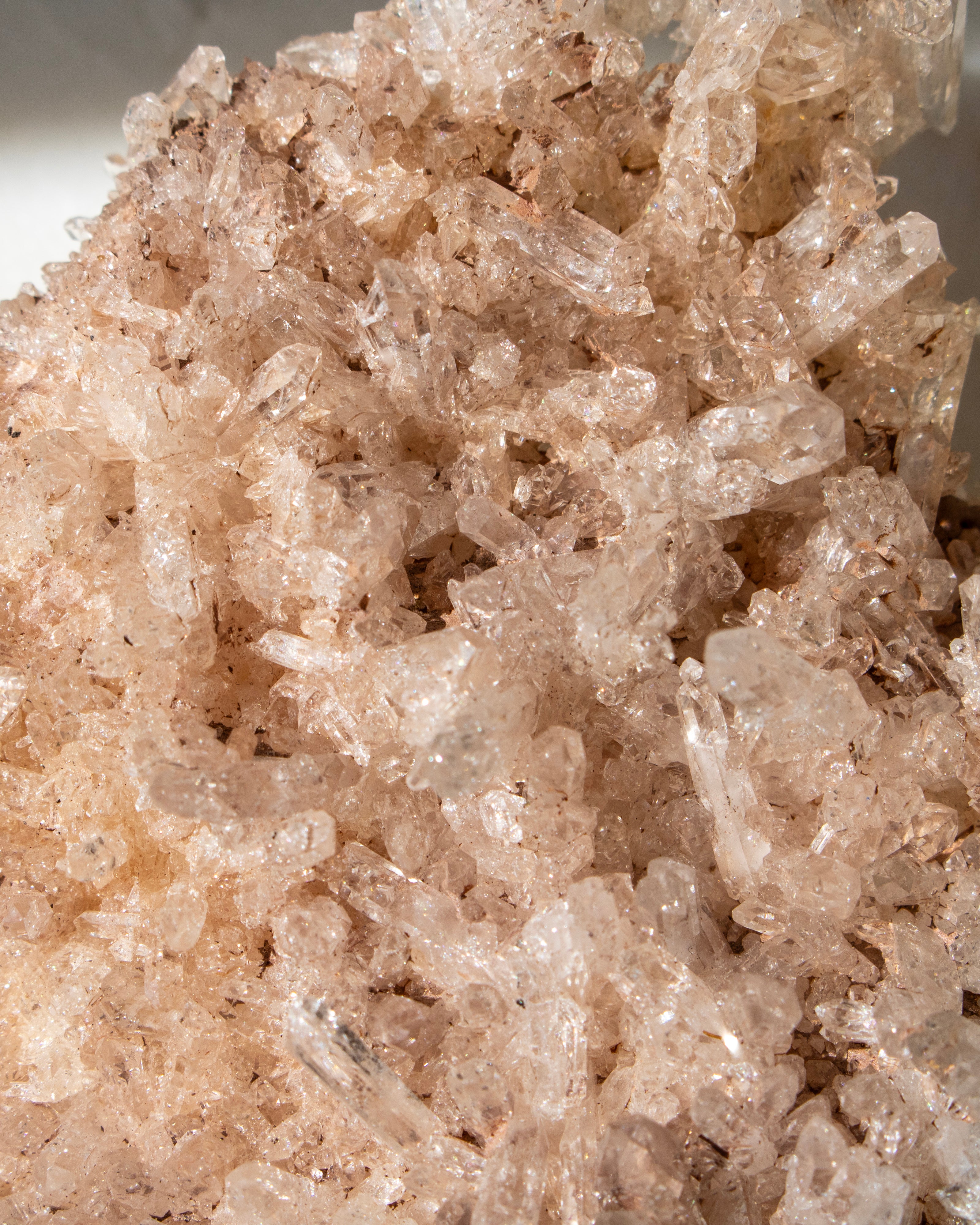 Close-up of a crystal cluster with small crystal points