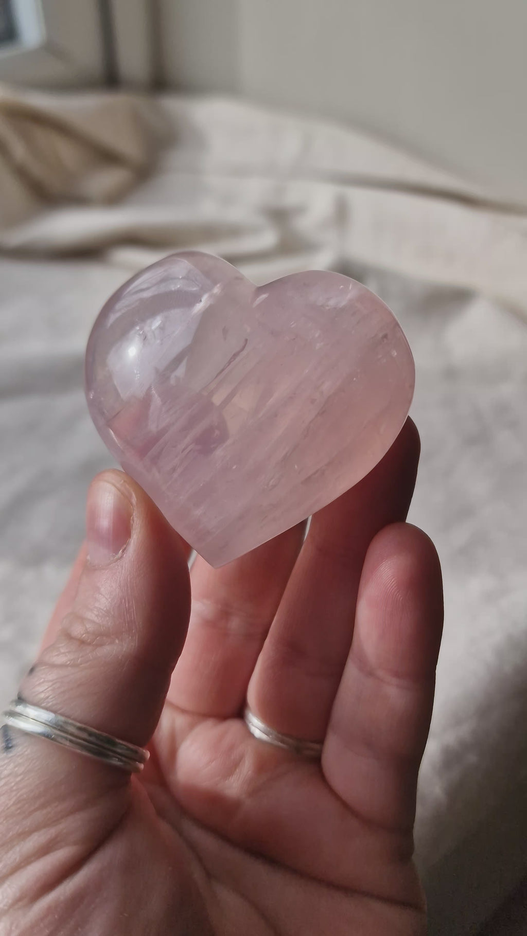 Rose Quartz Puff Heart