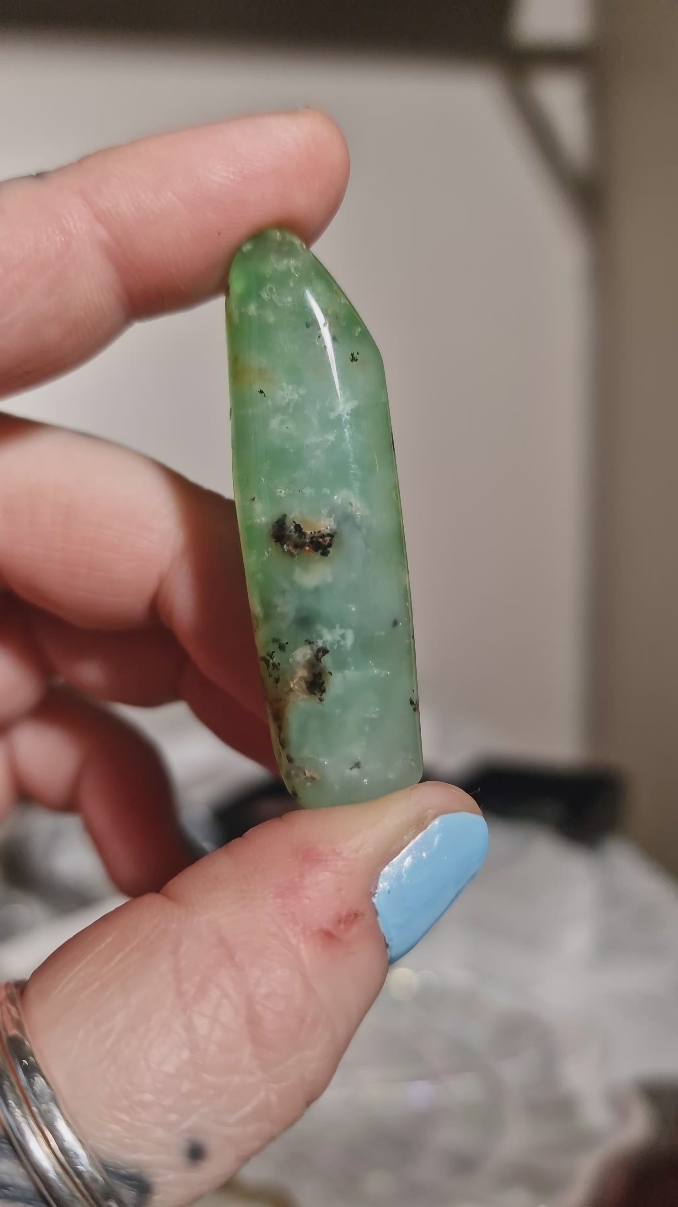 Polished Chrysoprase Crystal Wand - 'AAA' Grade