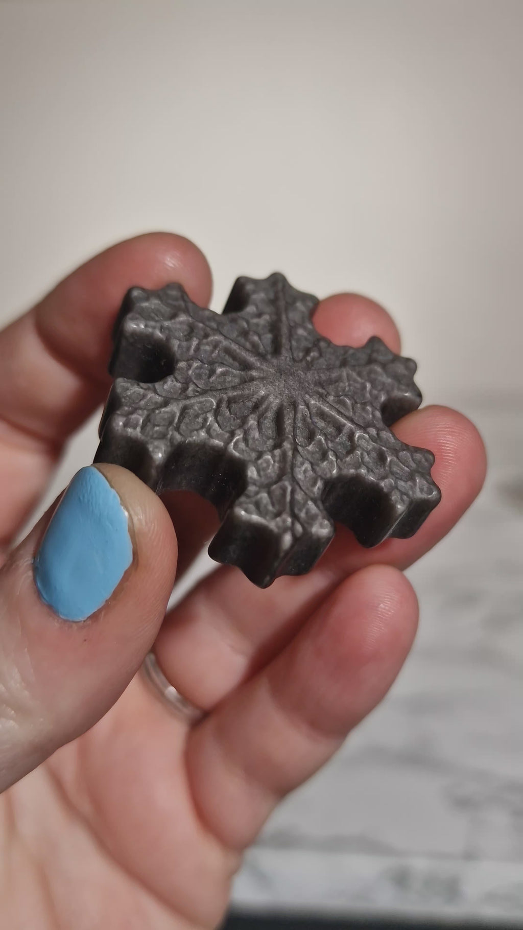 Silver Sheen Obsidian Snowflake