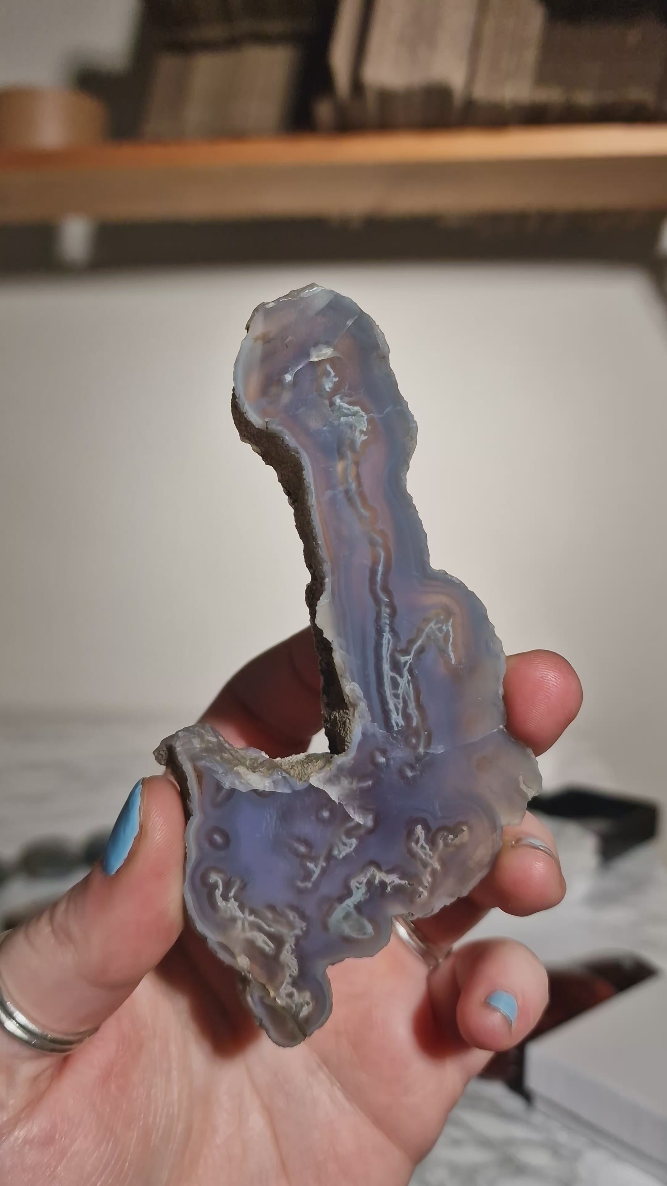 Purple Moss Agate Stalactite Slice