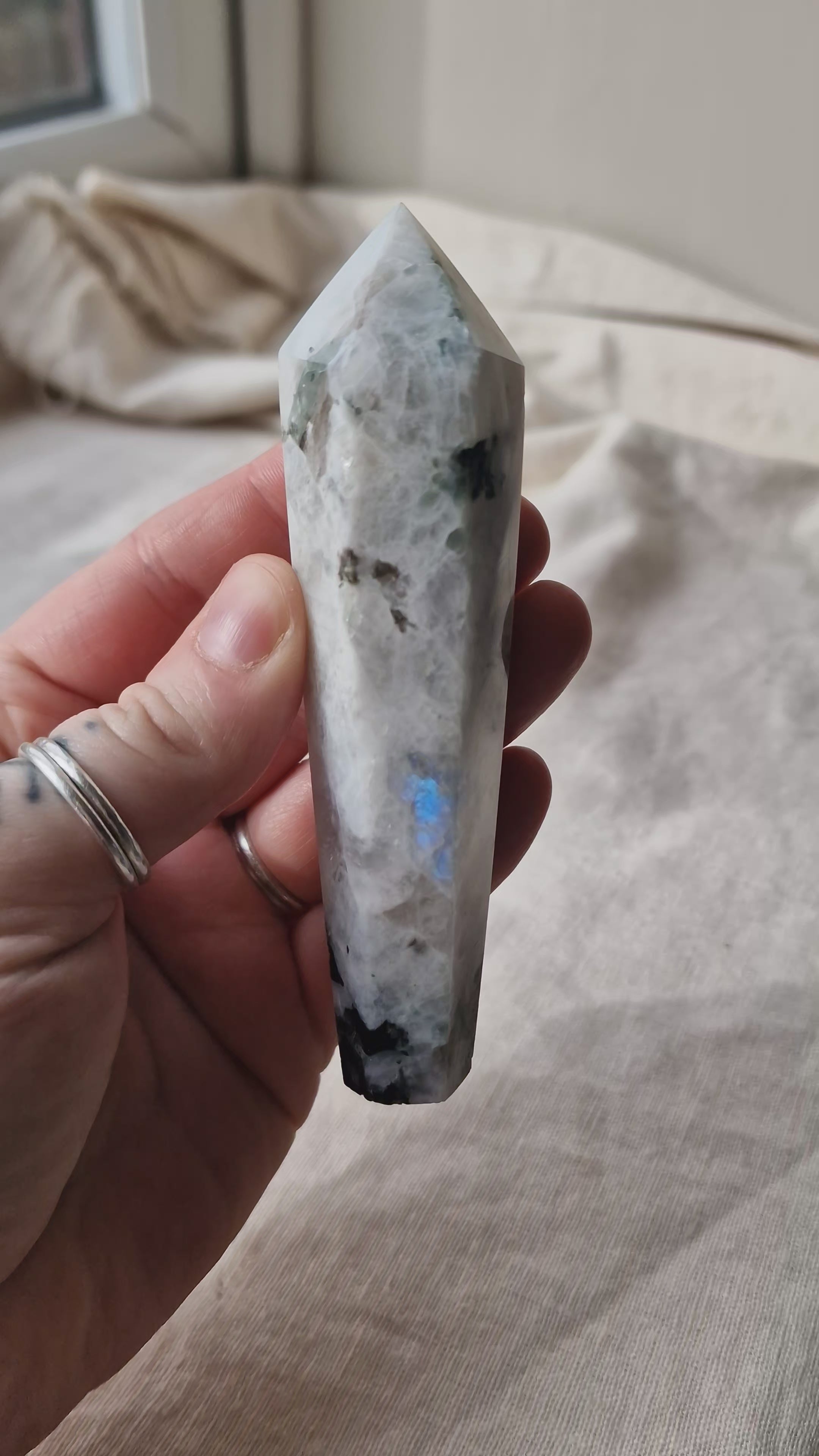 Rainbow Moonstone Wand