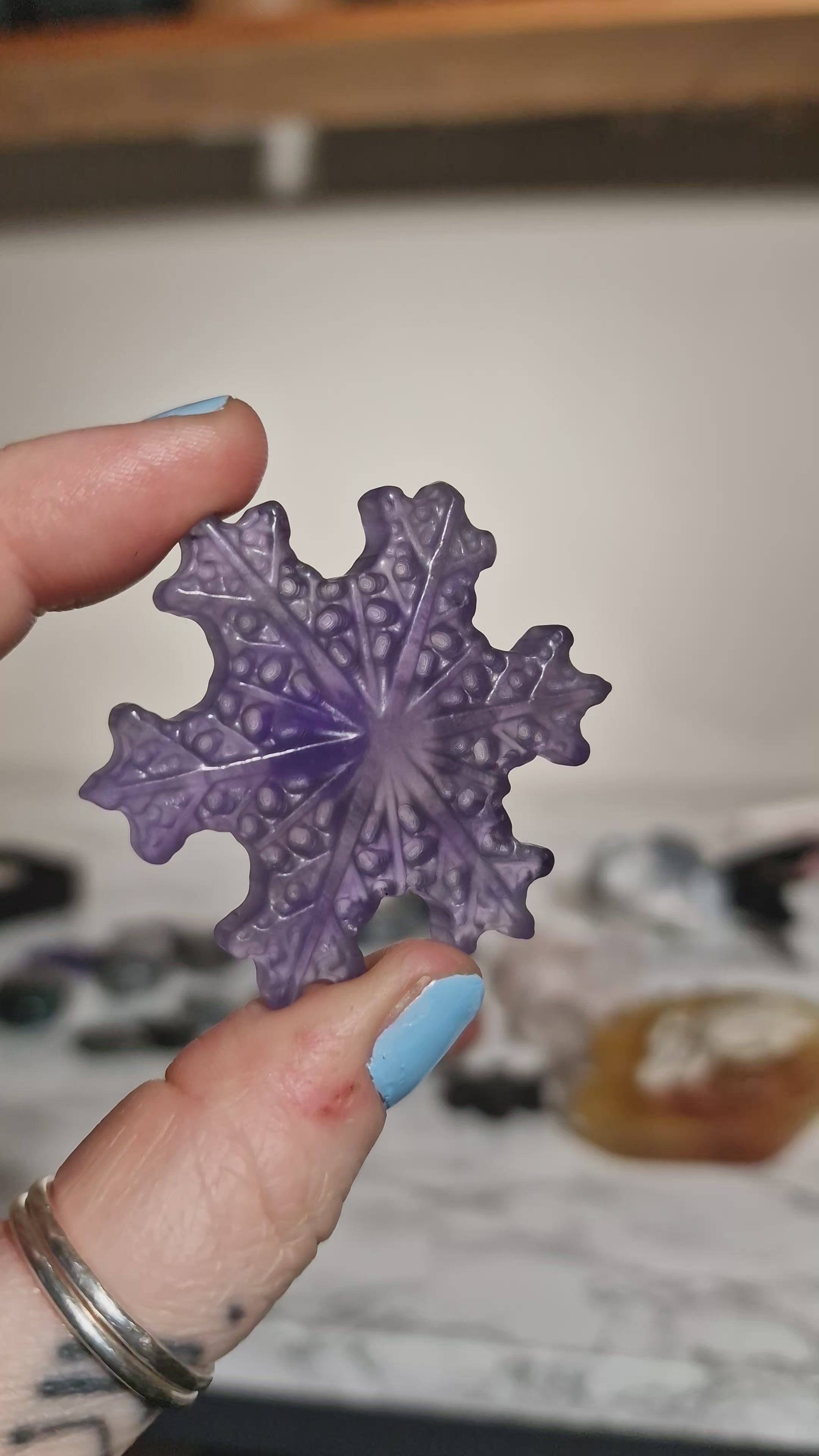 Purple Fluorite Snowflake
