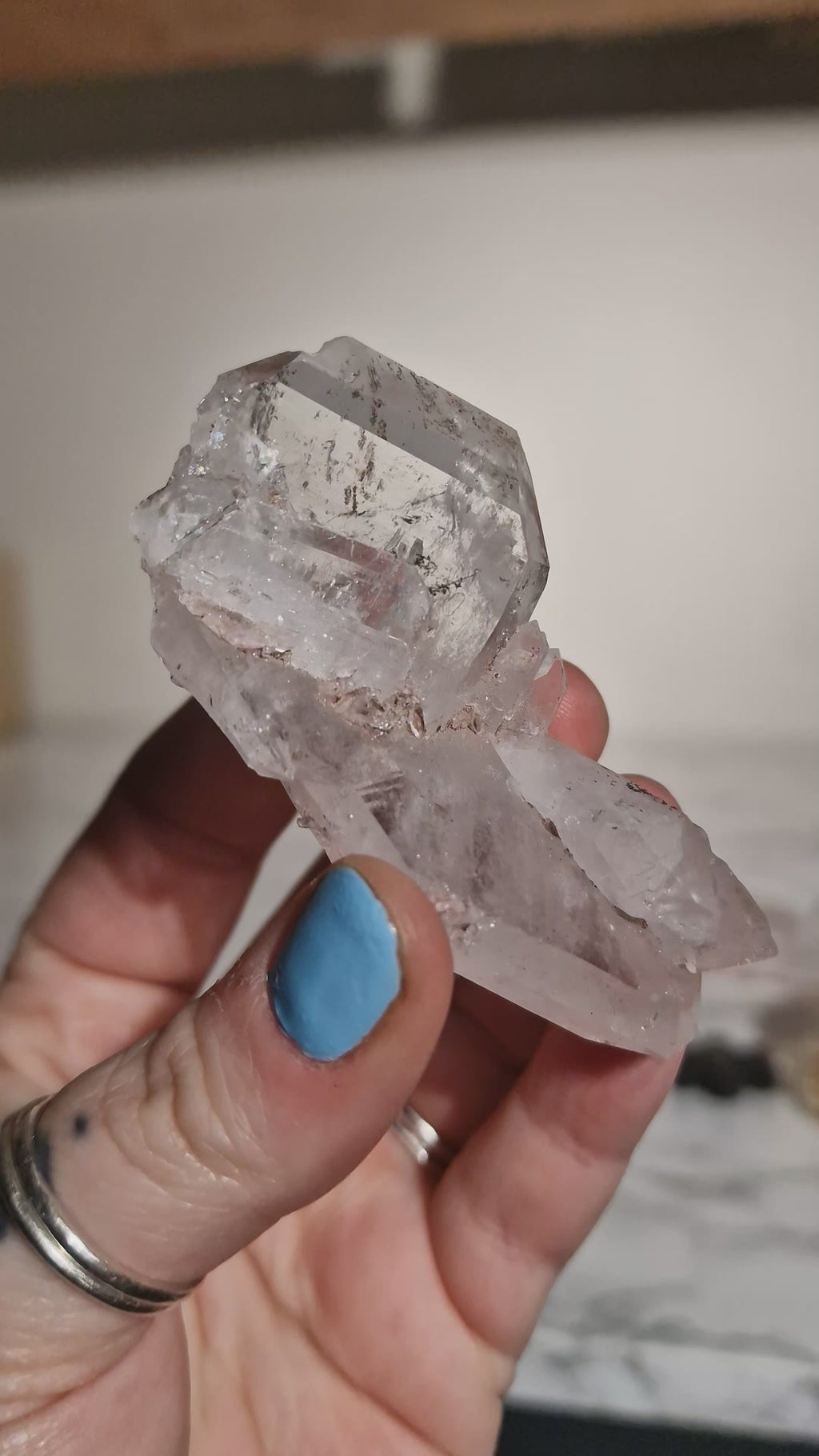 Pink Lemurian Quartz Cluster