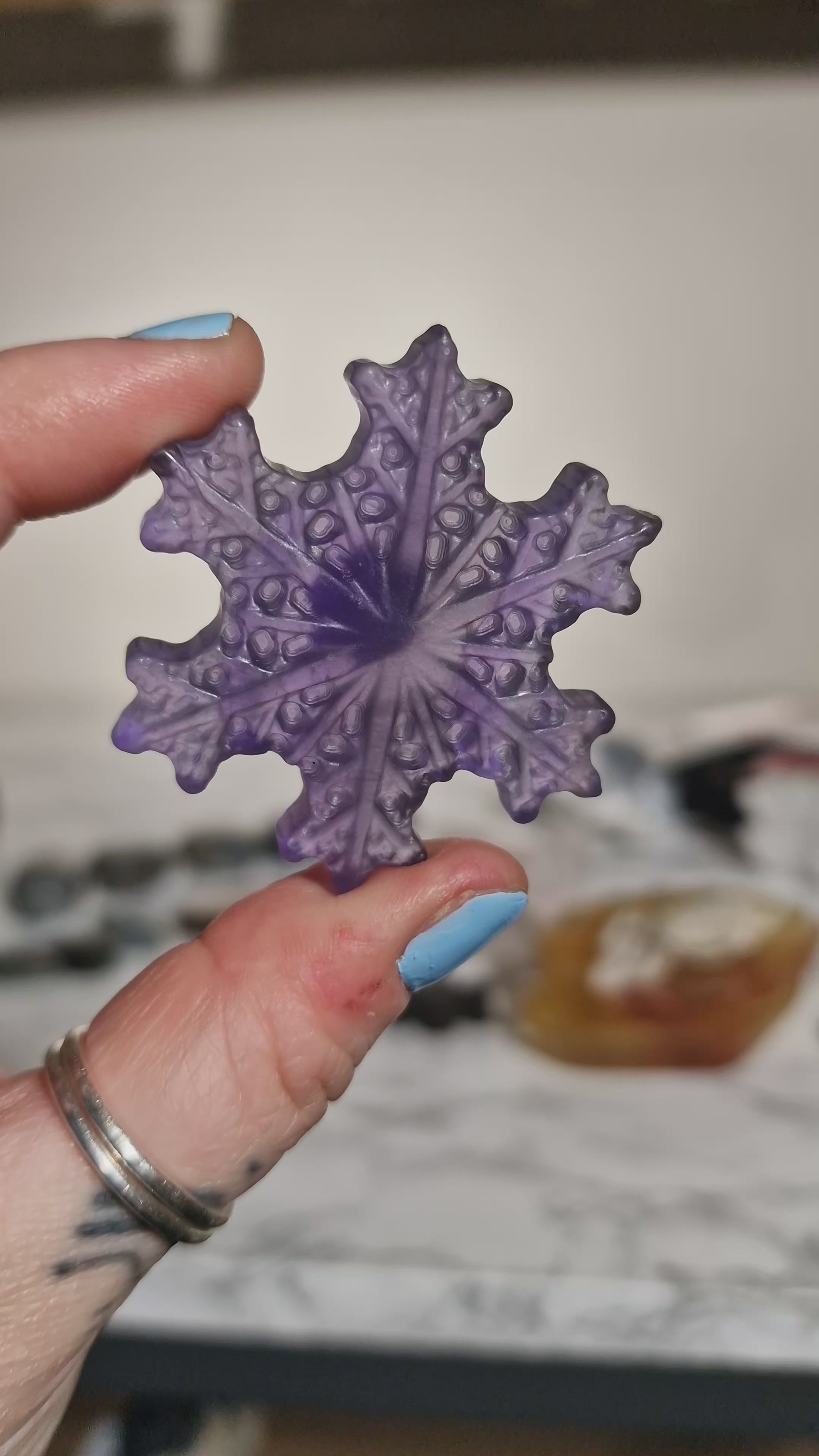 Purple Fluorite Snowflake