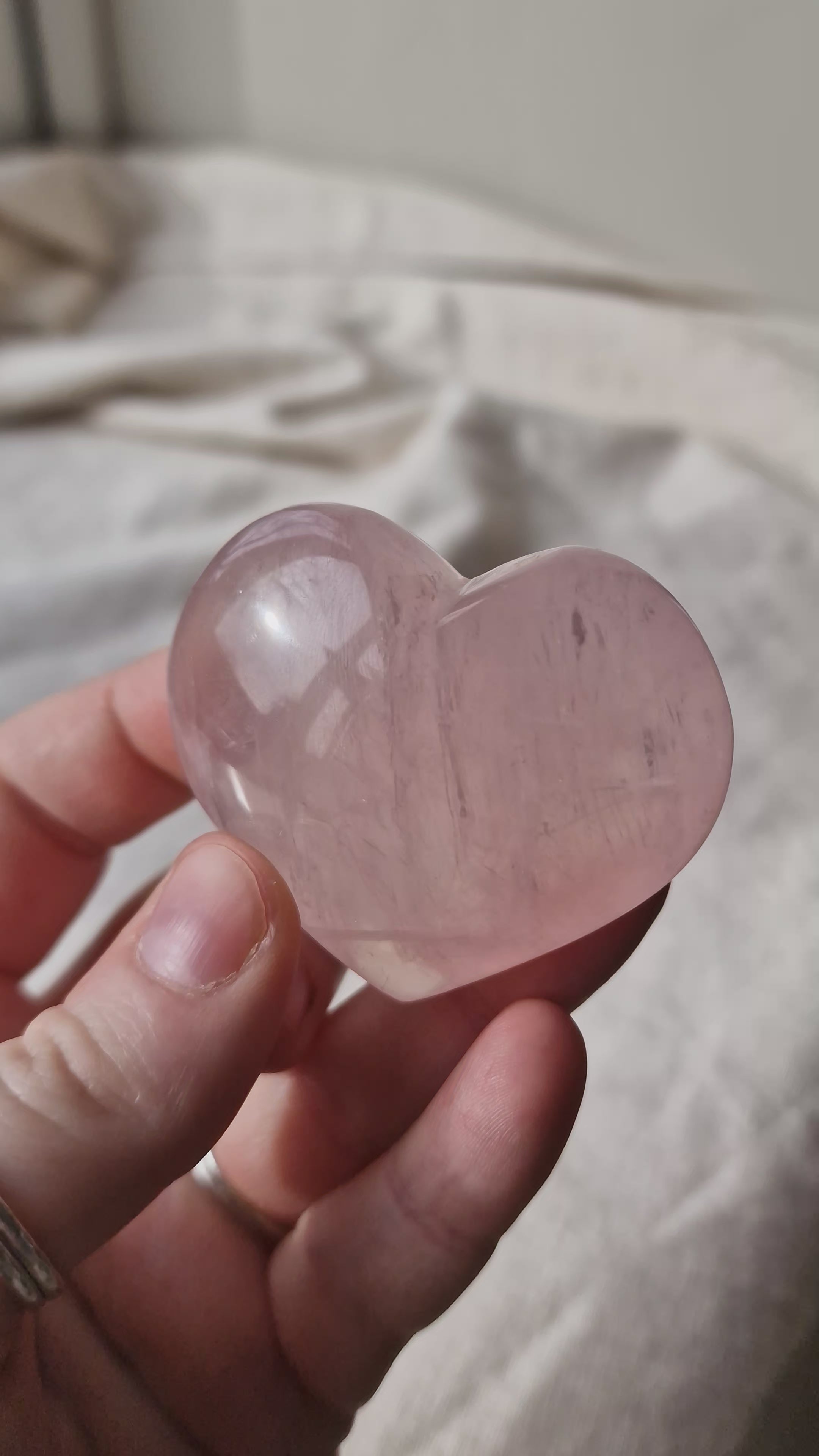 Rose Quartz Puff Heart
