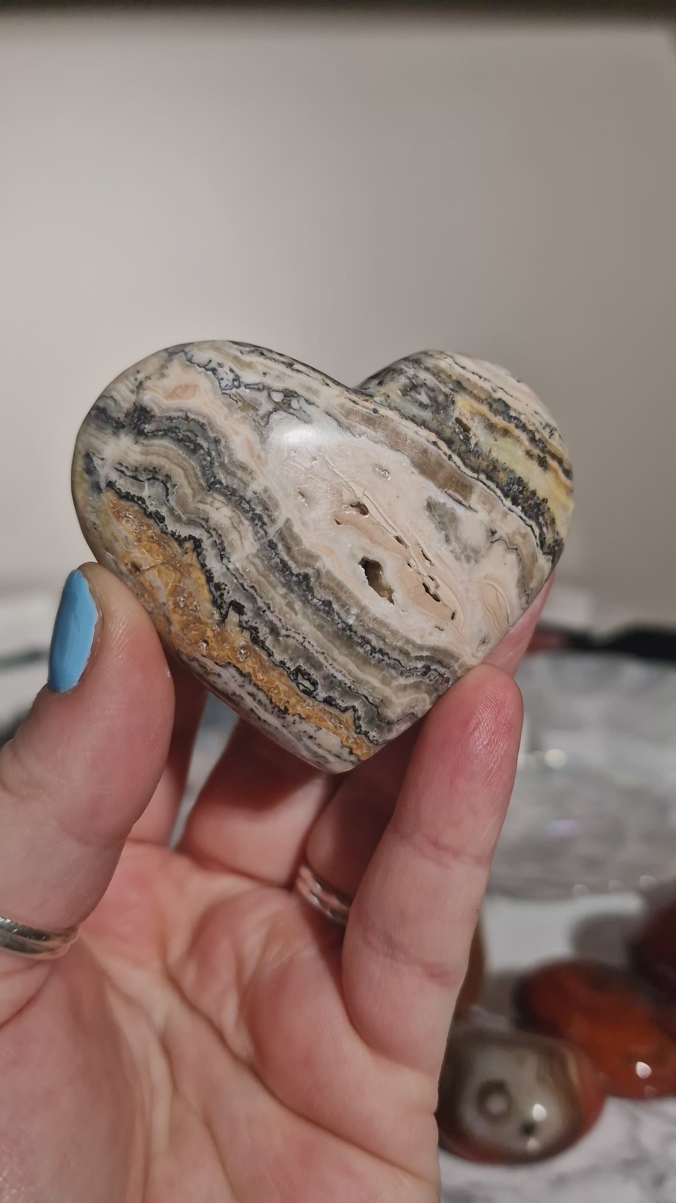 Banded Calcite Heart